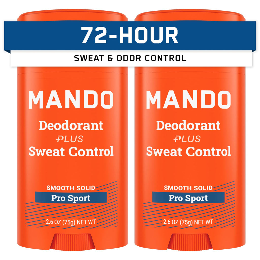 Mando Pro Sport Extra Strength Antiperspirant Deodorant – 72-Hour Sweat & Odor Control (Pack of 2)