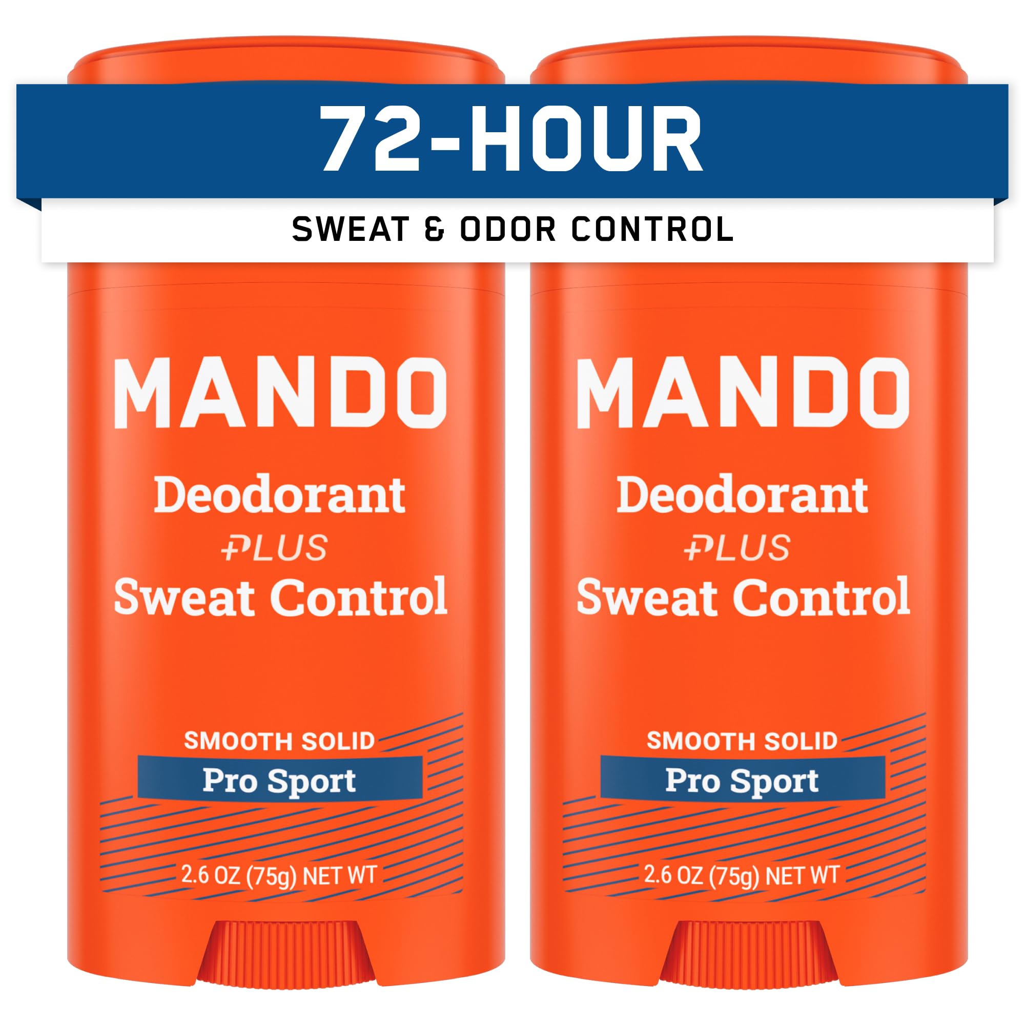 Mando Pro Sport Extra Strength Antiperspirant Deodorant – 72-Hour Sweat & Odor Control (Pack of 2)
