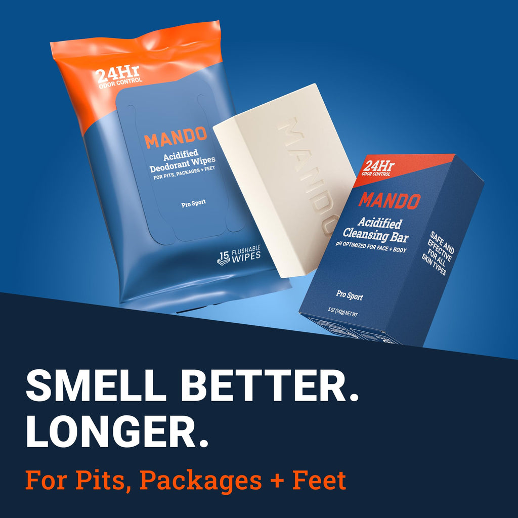 Mando Whole Body Starter Kit - Aluminum-Free Odor Control for Men - Pro Sport
