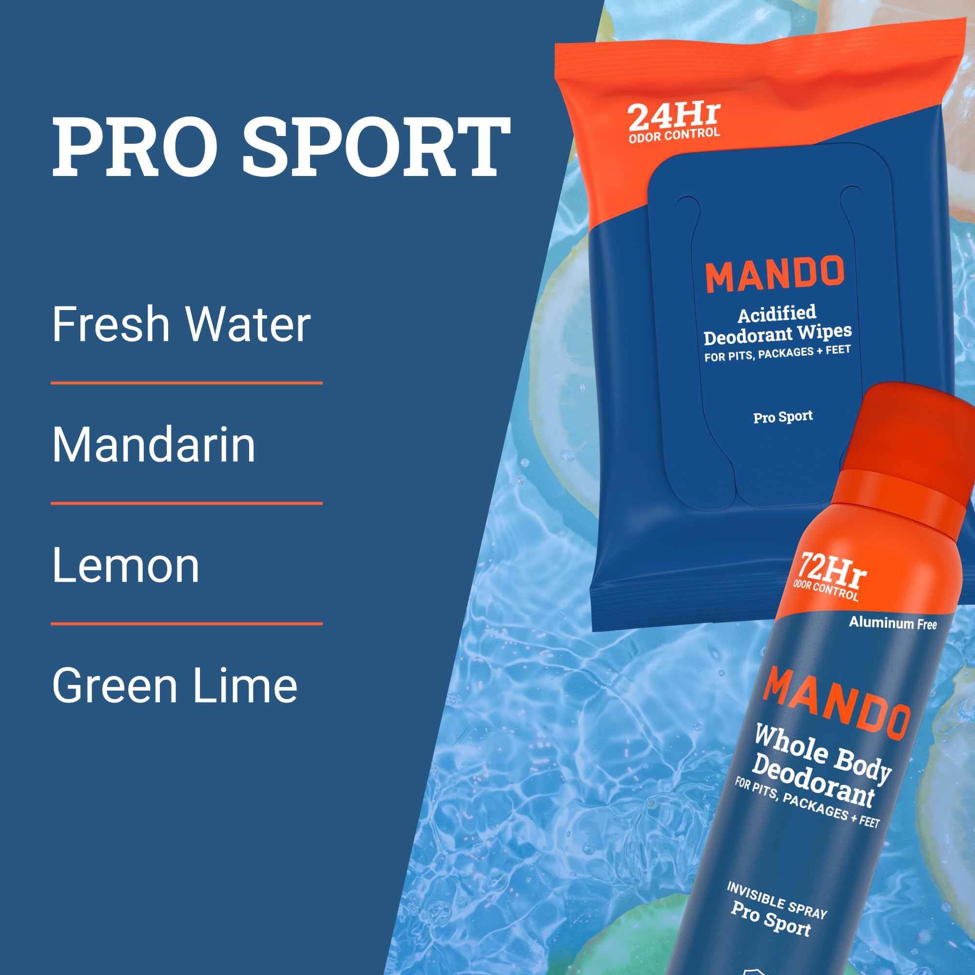 Mando Whole Body 3-Piece System – Aluminum & Baking Soda Free Odor Control (Pro Sport)