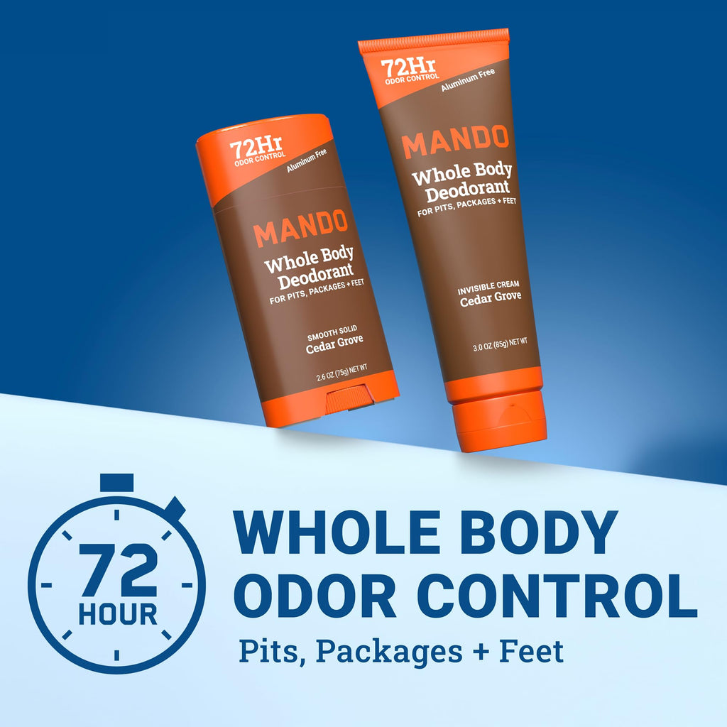 Mando Whole Body Deodorant Bundle – Cedar Grove | Aluminum-Free, 72-Hour Odor Control