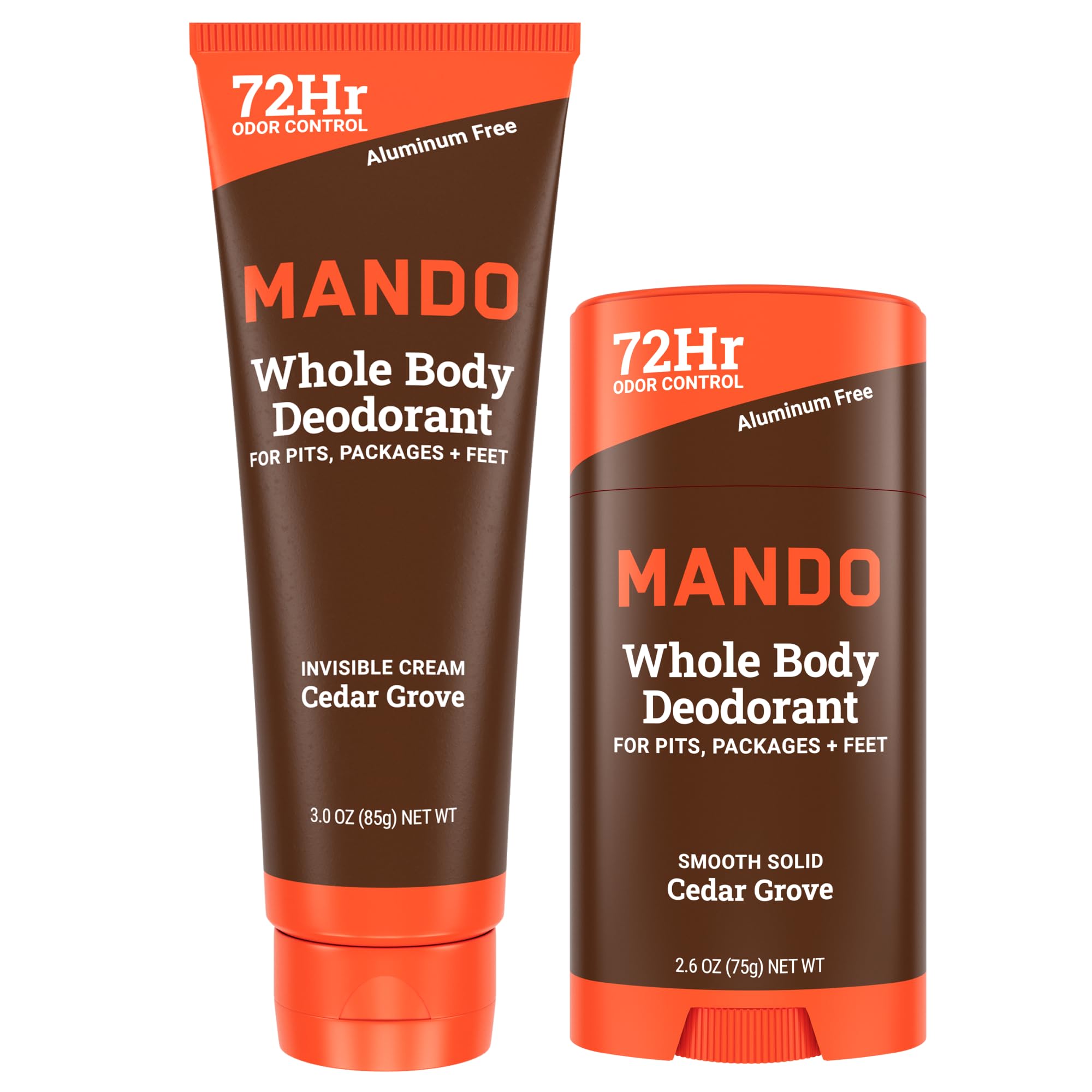 Mando Whole Body Deodorant Bundle – Cedar Grove | Aluminum-Free, 72-Hour Odor Control