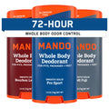 Mando Whole Body Deodorant for Men – 72-Hour Odor Control, Aluminum-Free & Baking Soda Free (Pack of 3)
