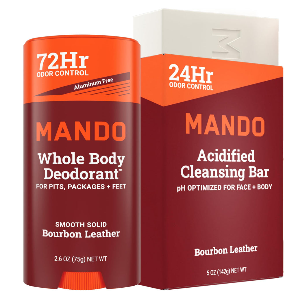 Mando Whole Body Deodorant 2-Piece System – Bourbon Leather – Aluminum & Baking Soda Free