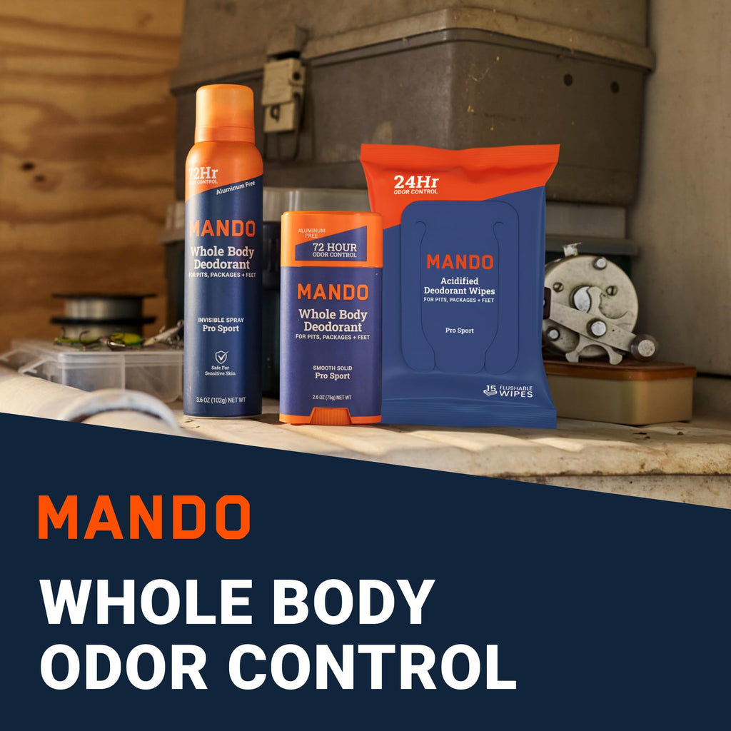 Mando Whole Body 3-Piece System – Aluminum & Baking Soda Free Odor Control (Pro Sport)