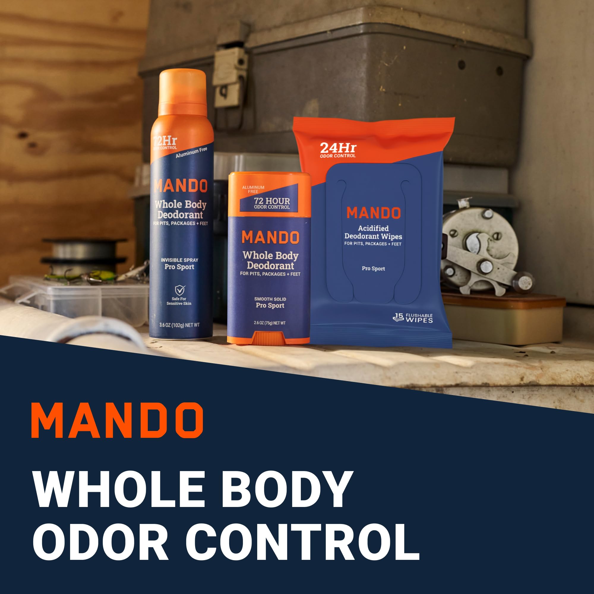Mando Whole Body 3-Piece System – Aluminum & Baking Soda Free Odor Control (Pro Sport)