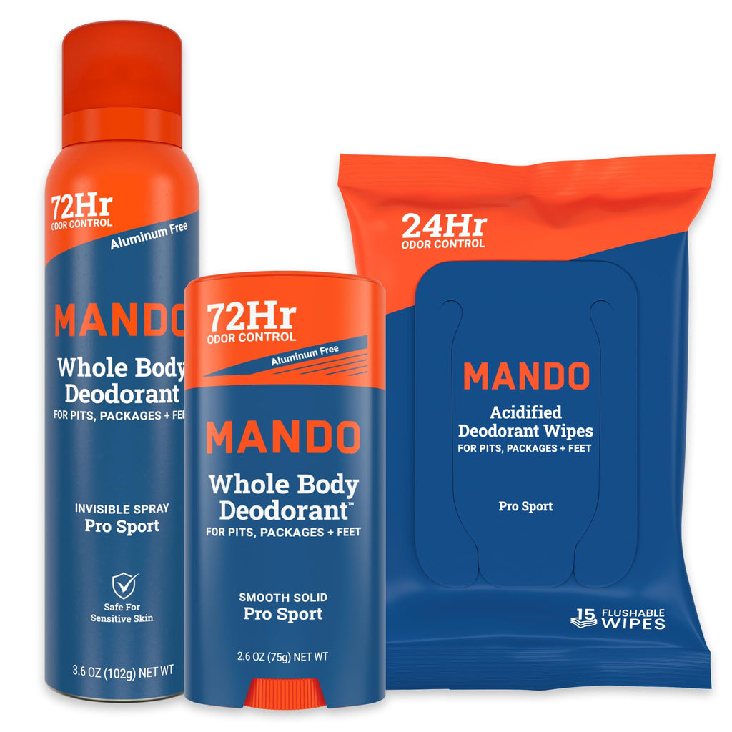 Mando Whole Body 3-Piece System – Aluminum & Baking Soda Free Odor Control (Pro Sport)