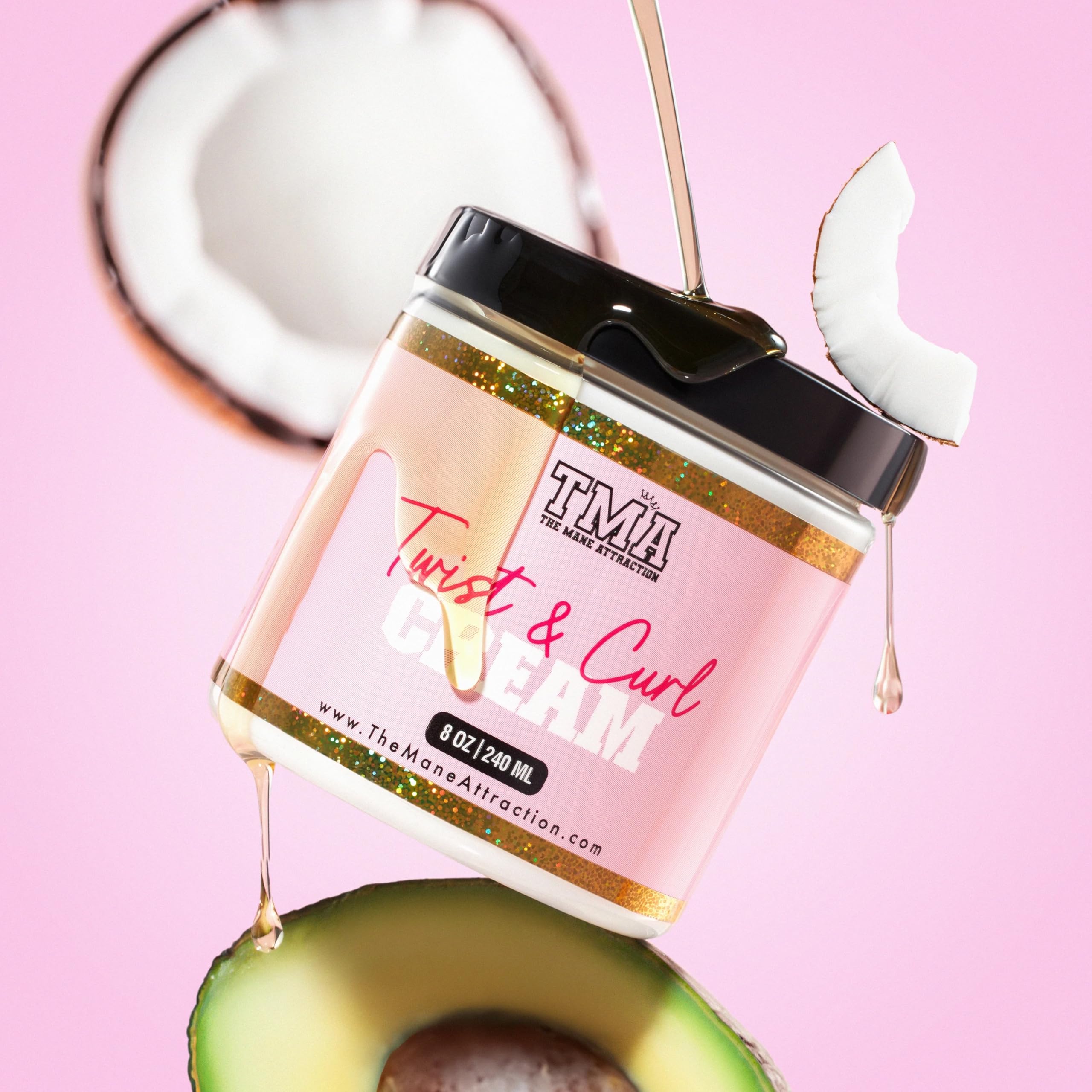 The Mane Attraction Twist & Curl Defining Cream – 8oz | Lightweight Curl Enhancer for Natural Hair