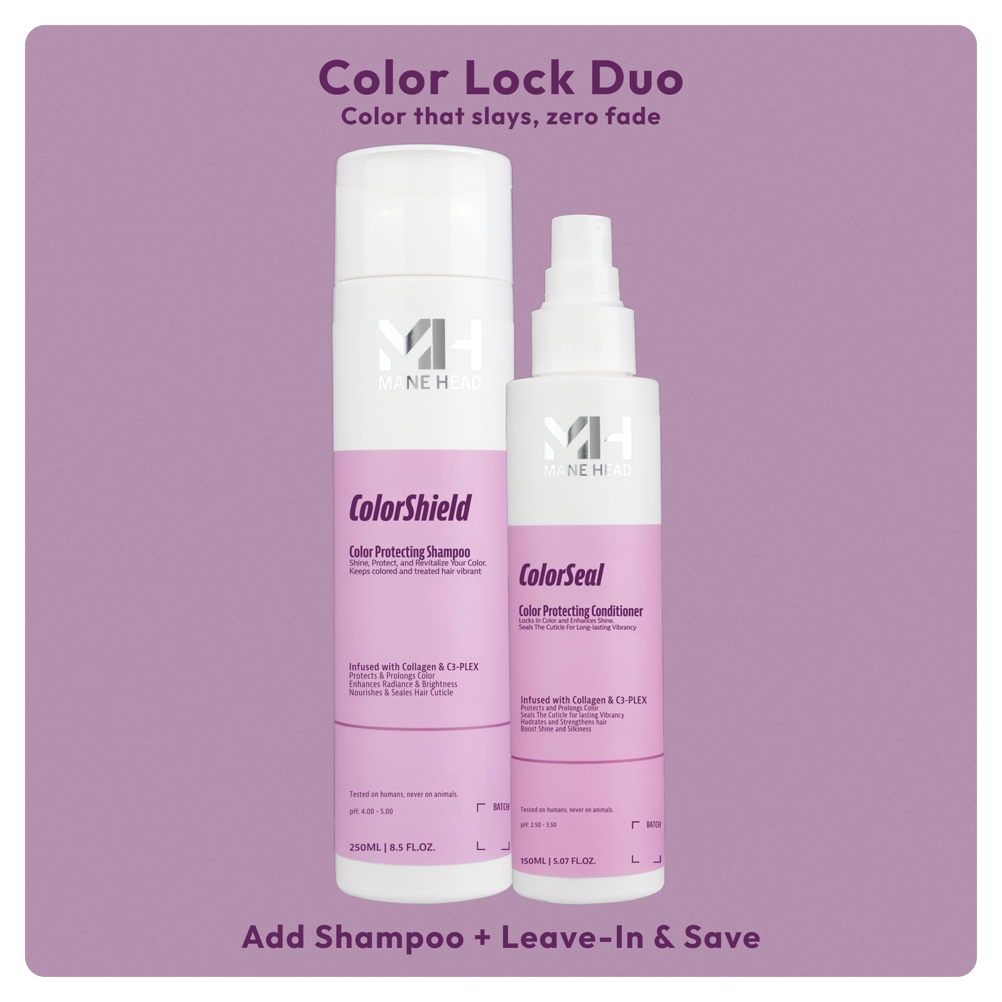 MANE HEAD ColorShield Shampoo for Color Treated Hair | Collagen & C3-PLEX | Made in Italy