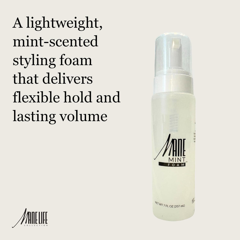 Mane Life Mint Foam – Lightweight Volumizing Mousse with Mint Scent | Frizz Control