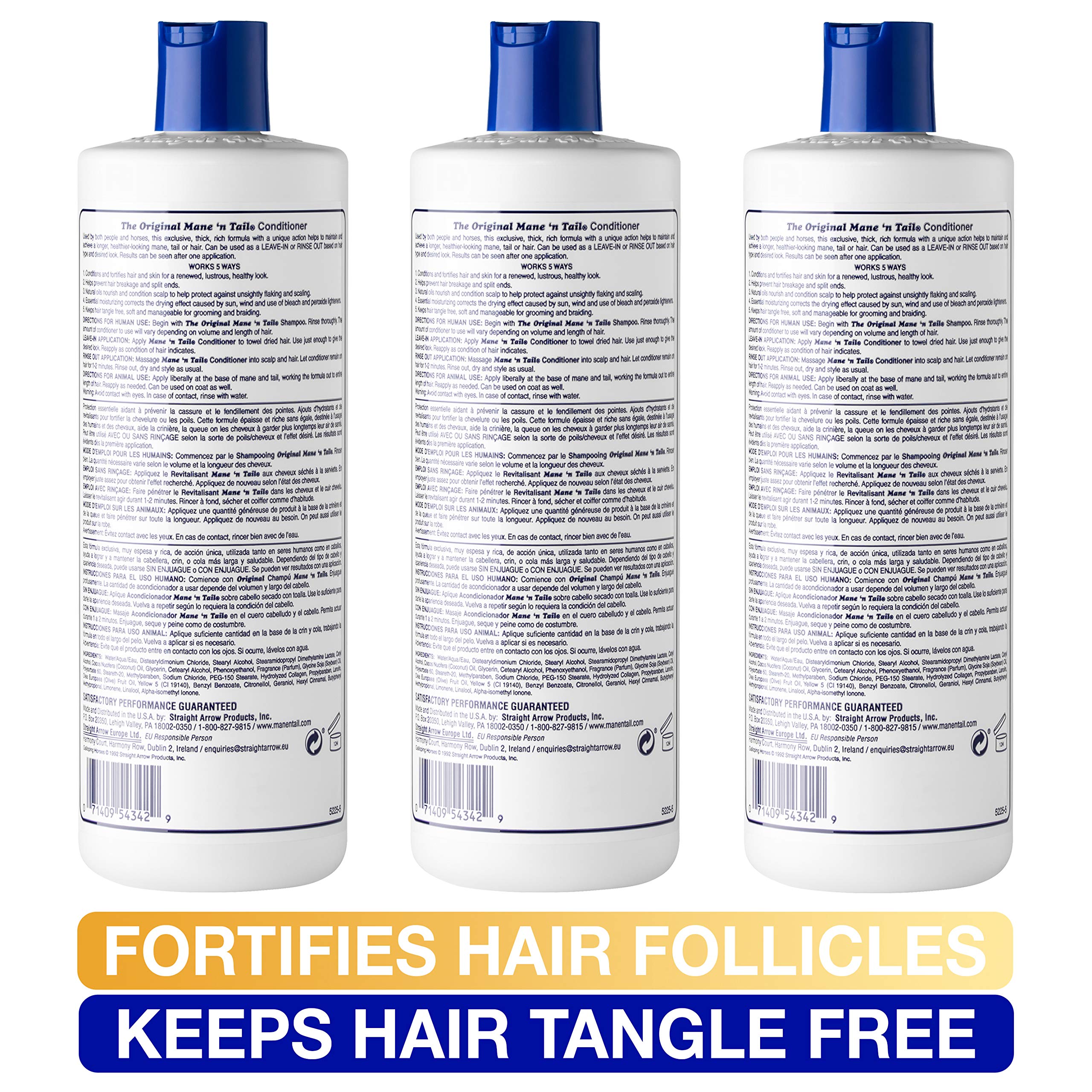 Mane 'n Tail Original Formula Conditioner 16 oz – 3 Pack for Thicker, Fuller Hair