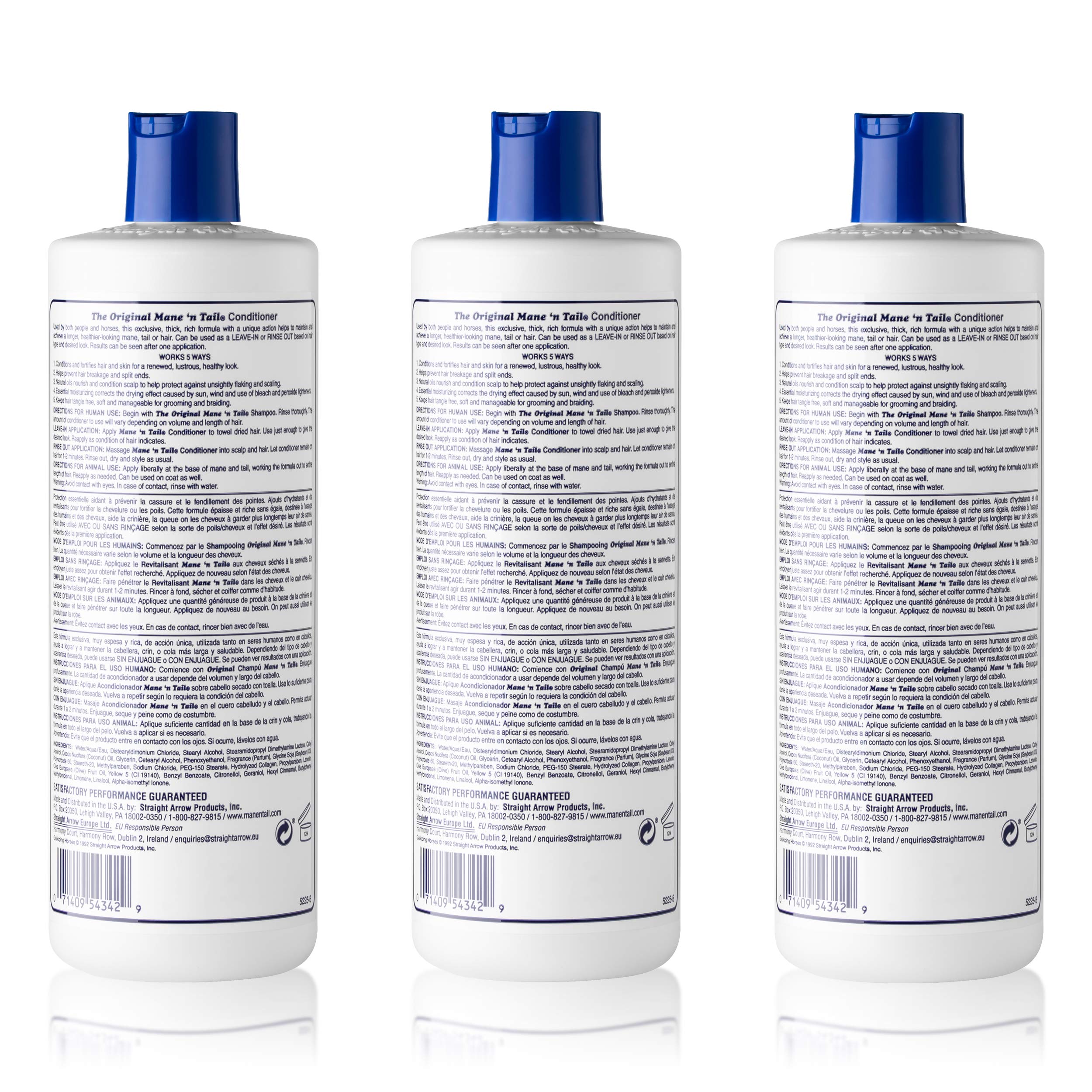 Mane 'n Tail Original Formula Conditioner 16 oz – 3 Pack for Thicker, Fuller Hair