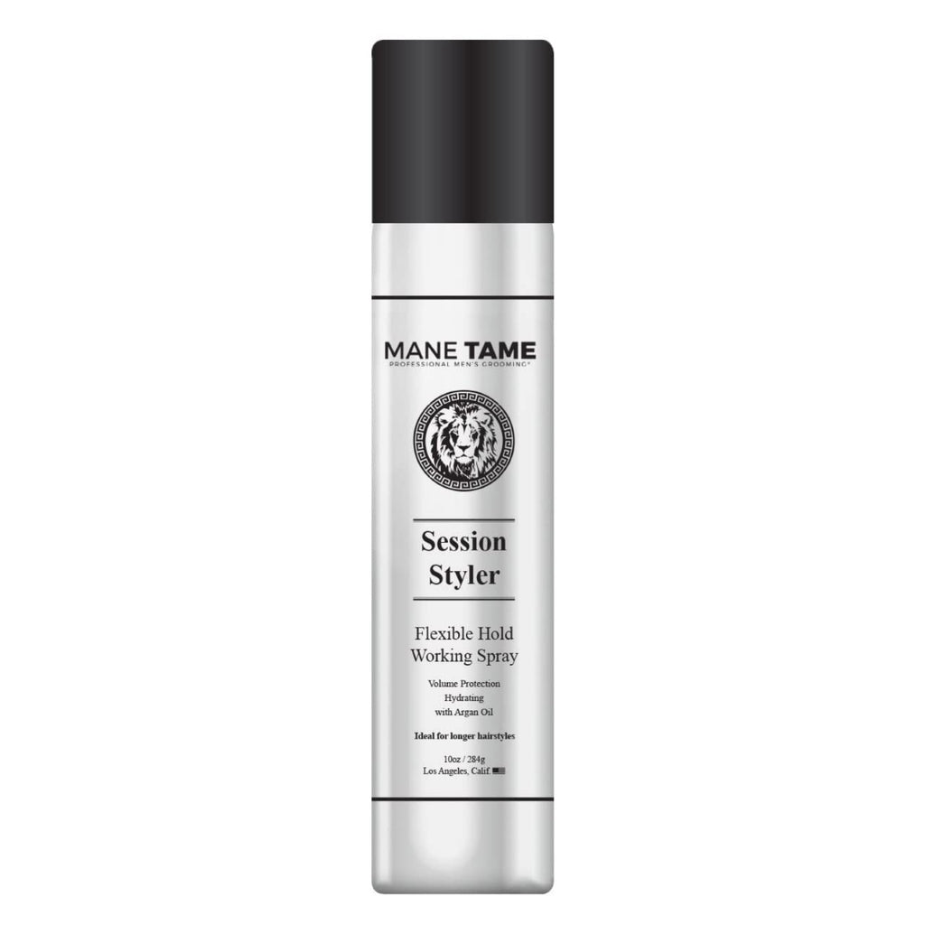 MANE TAME Session Styler Hair Spray for Men 10oz | Flexible Hold, Volume Protection, Working Spray
