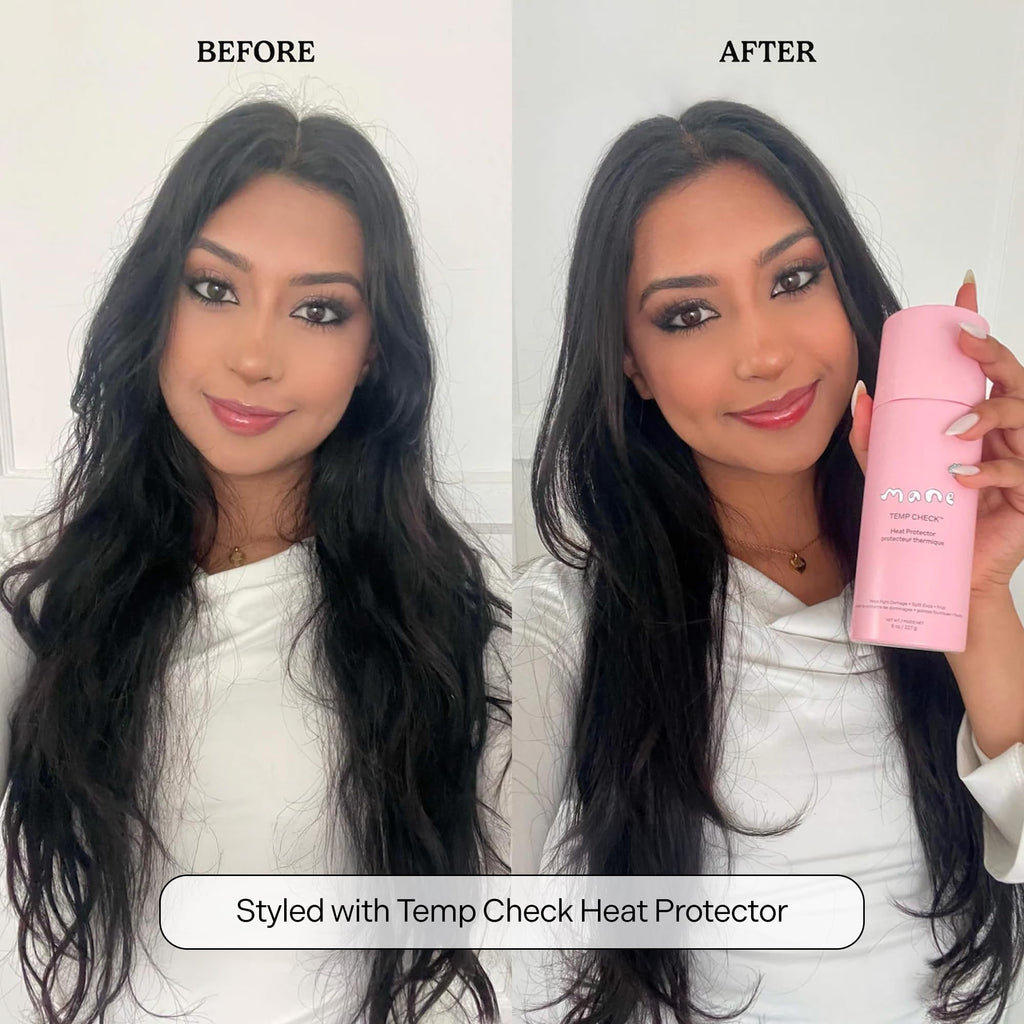 Mane Temp Check Heat Protection Spray – Frizz Control & Heat Shield for All Hair Types (8 oz)
