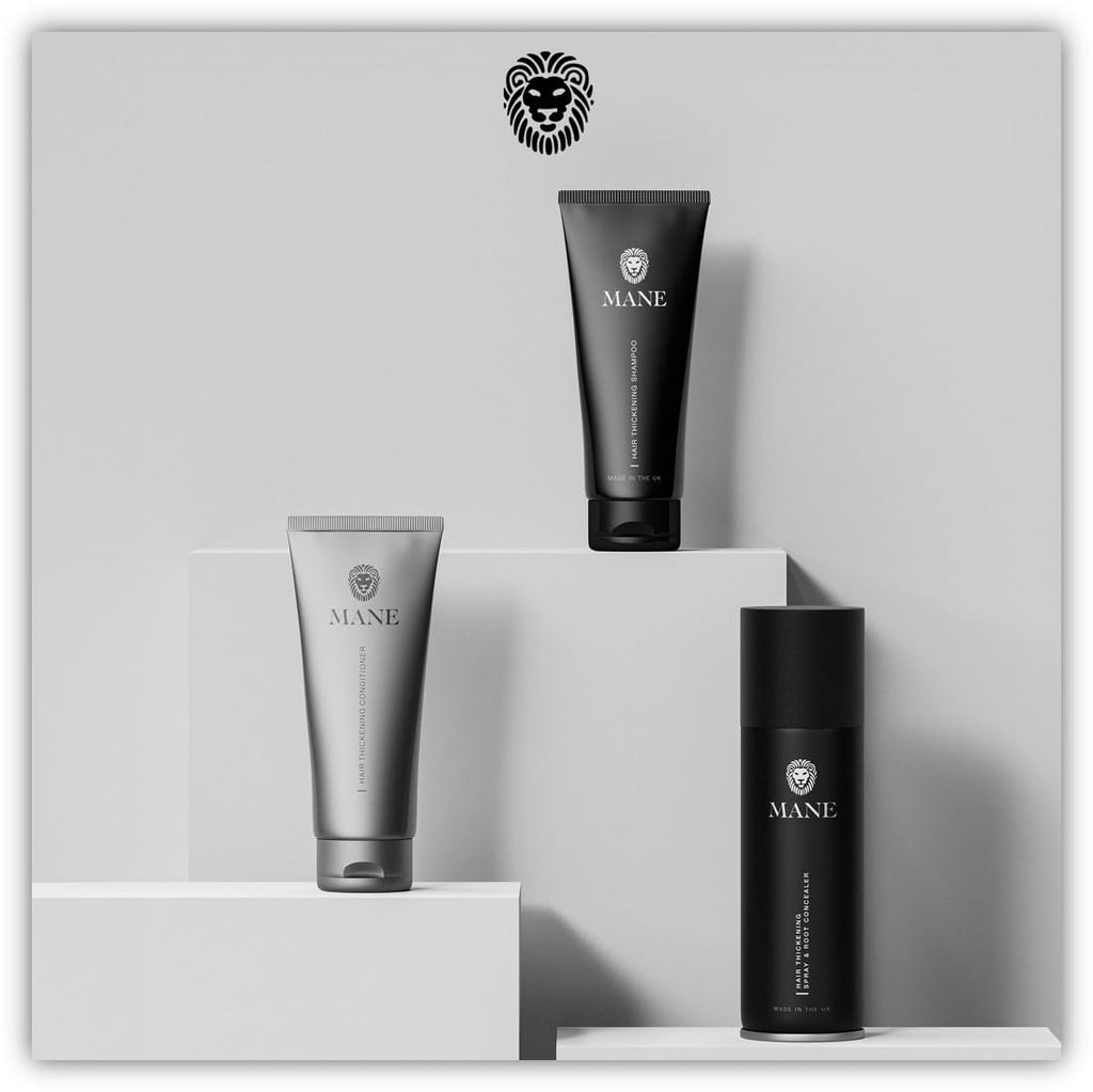 MANE Hair Thickening Fiber Spray (100ml, Grey) – Instant Volume for Men & Women