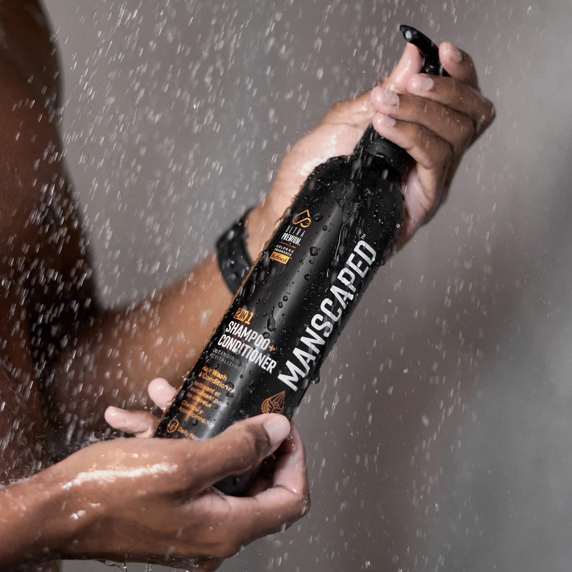 MANSCAPED 2-in-1 Shampoo & Conditioner UltraPremium with Sea Kelp, Coconut Water & Aloe – 16 oz Aluminum