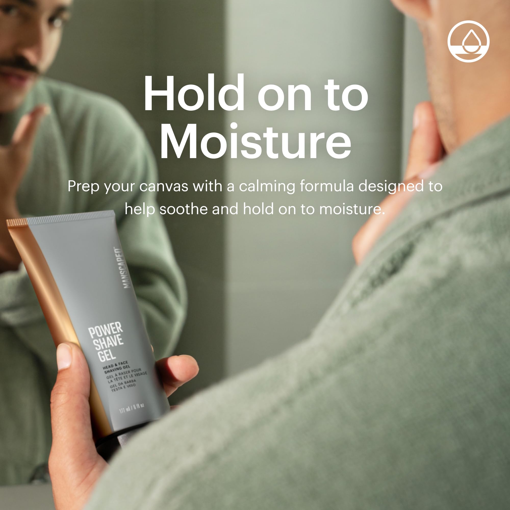 MANSCAPED Power Shave Gel – Gentle Head & Face Shaving with Witch Hazel