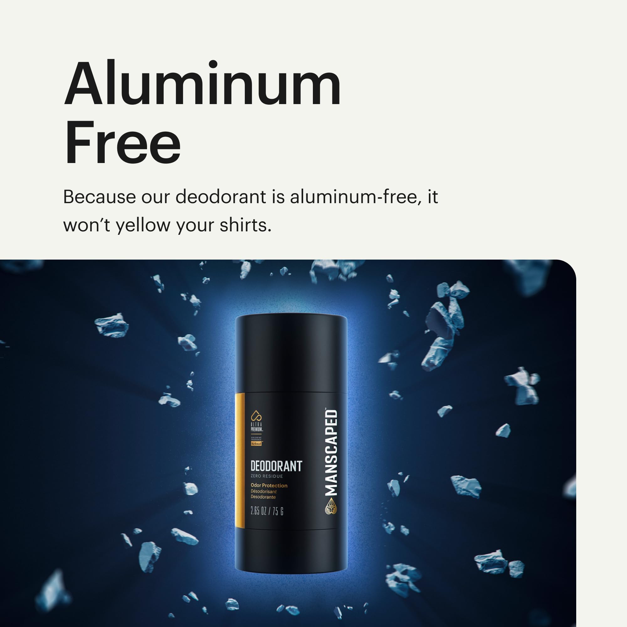 MANSCAPED UltraPremium Deodorant — Aluminum-Free Clear Formula (2.65 oz)