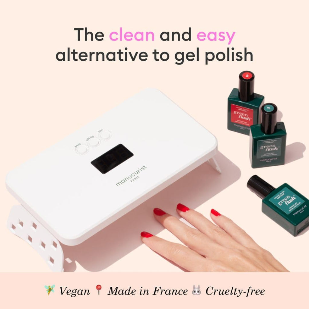 Manucurist Green Flash Slim Gel Nail Kit – 36W LED Lamp, 2 Colors, Remover & Clips
