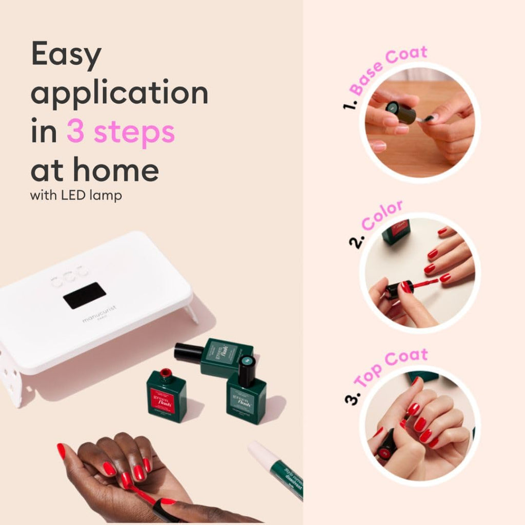 Manucurist Green Flash Slim Gel Nail Kit – 36W LED Lamp, 2 Colors, Remover & Clips