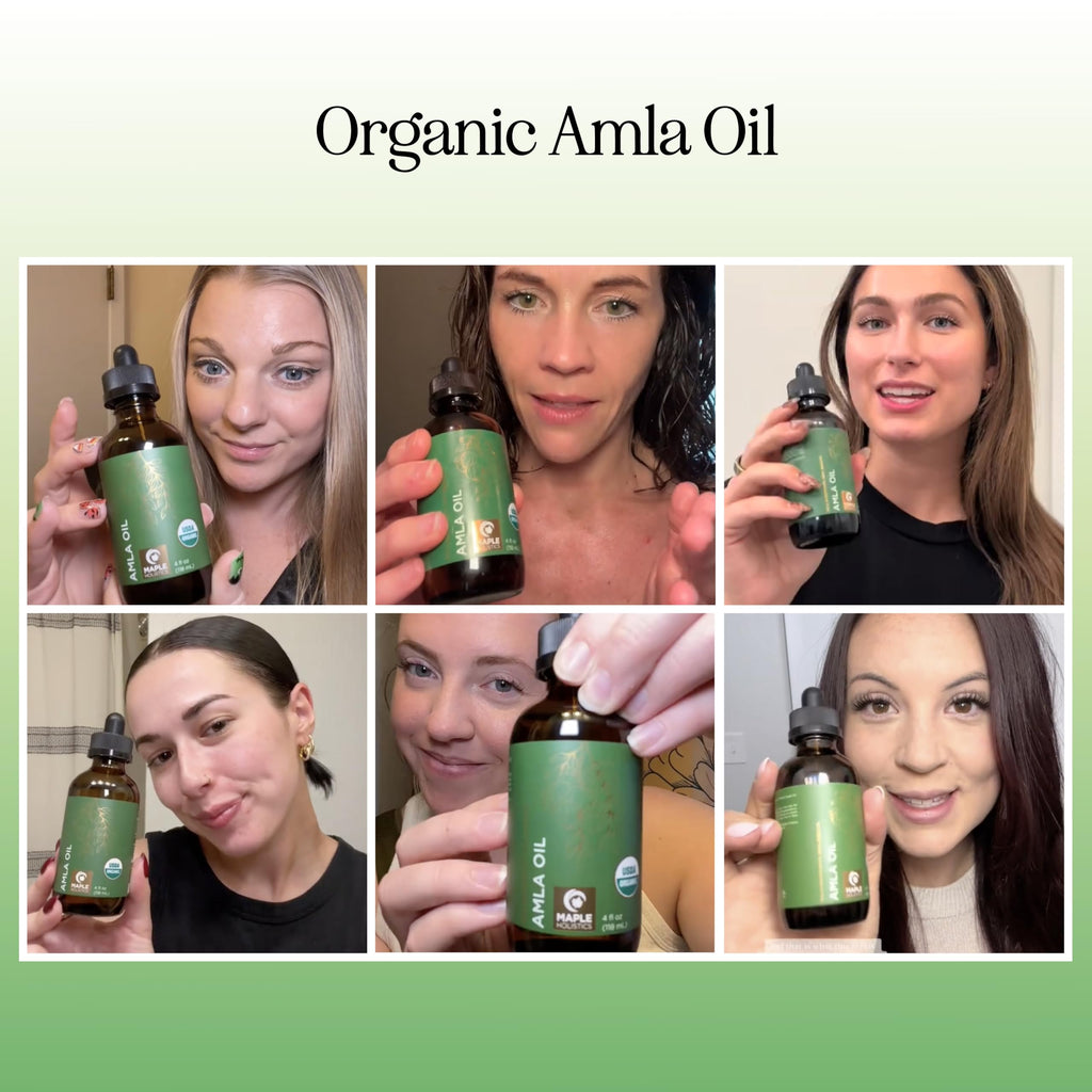Maple Holistics Organic Amla Oil for Hair - 4 Fl Oz | Volume, Shine & Hydration