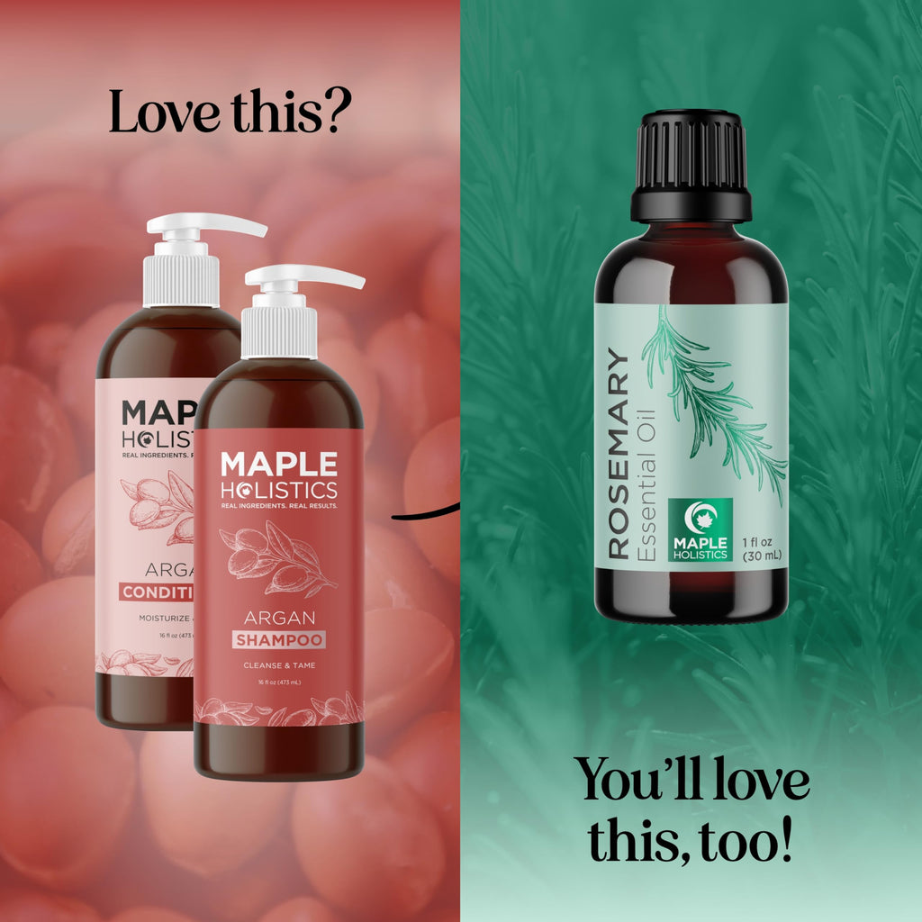 Maple Holistics Argan Oil Shampoo & Conditioner for Dry Hair – Paraben & Sulfate Free Set