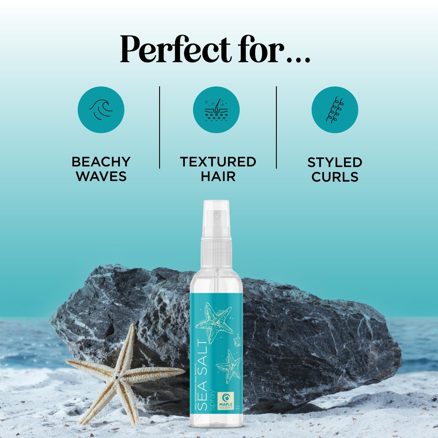 Maple Holistics Volumizing Sea Salt Spray – Beach Waves & Texture Booster