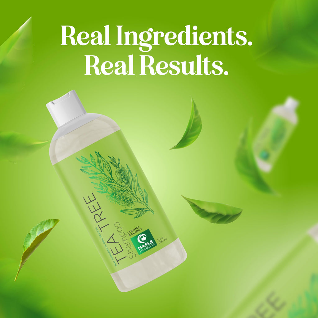 Maple Holistics Clarifying Shampoo for Build Up & Oily Hair – Tea Tree & Rosemary