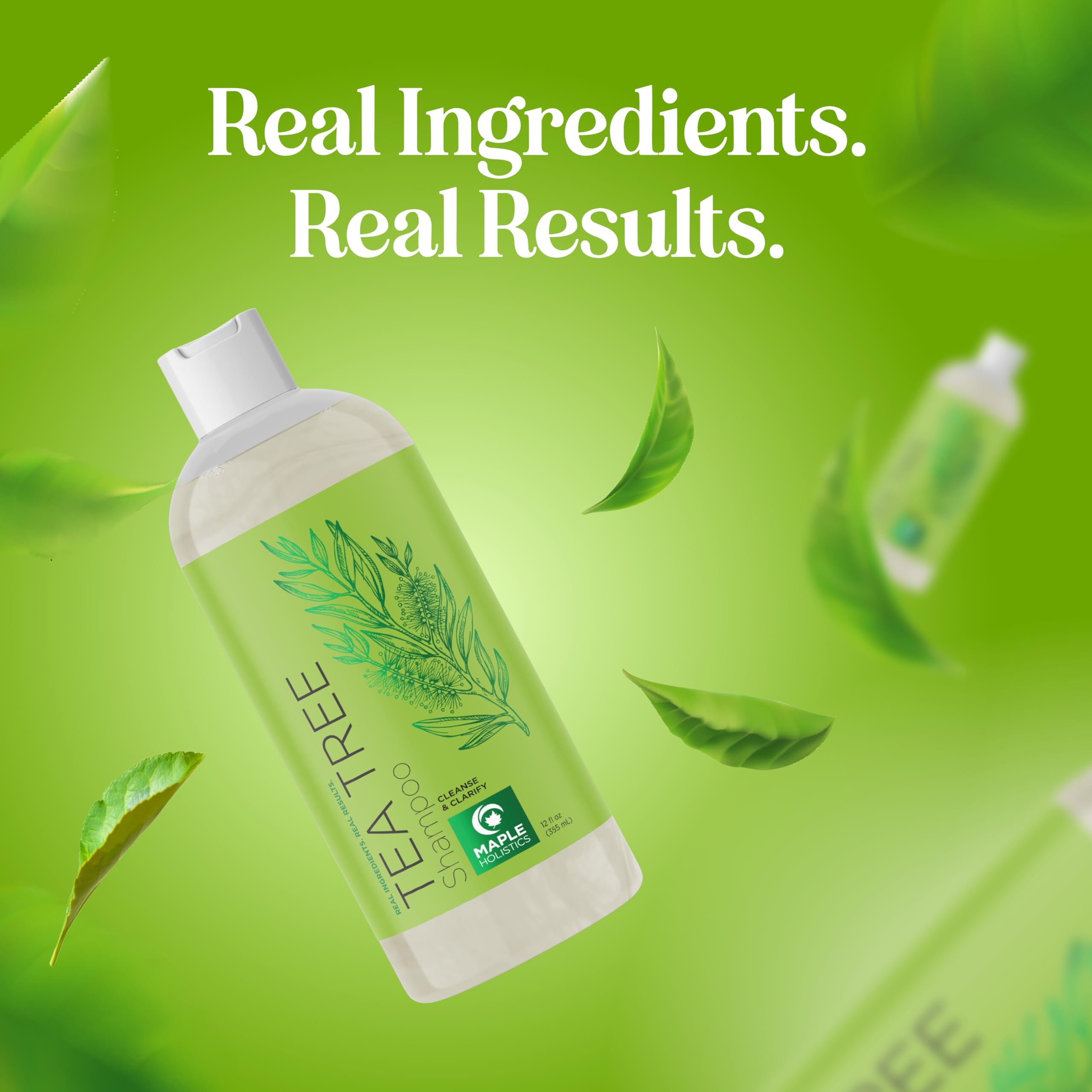 Maple Holistics Clarifying Shampoo for Build Up & Oily Hair – Tea Tree & Rosemary