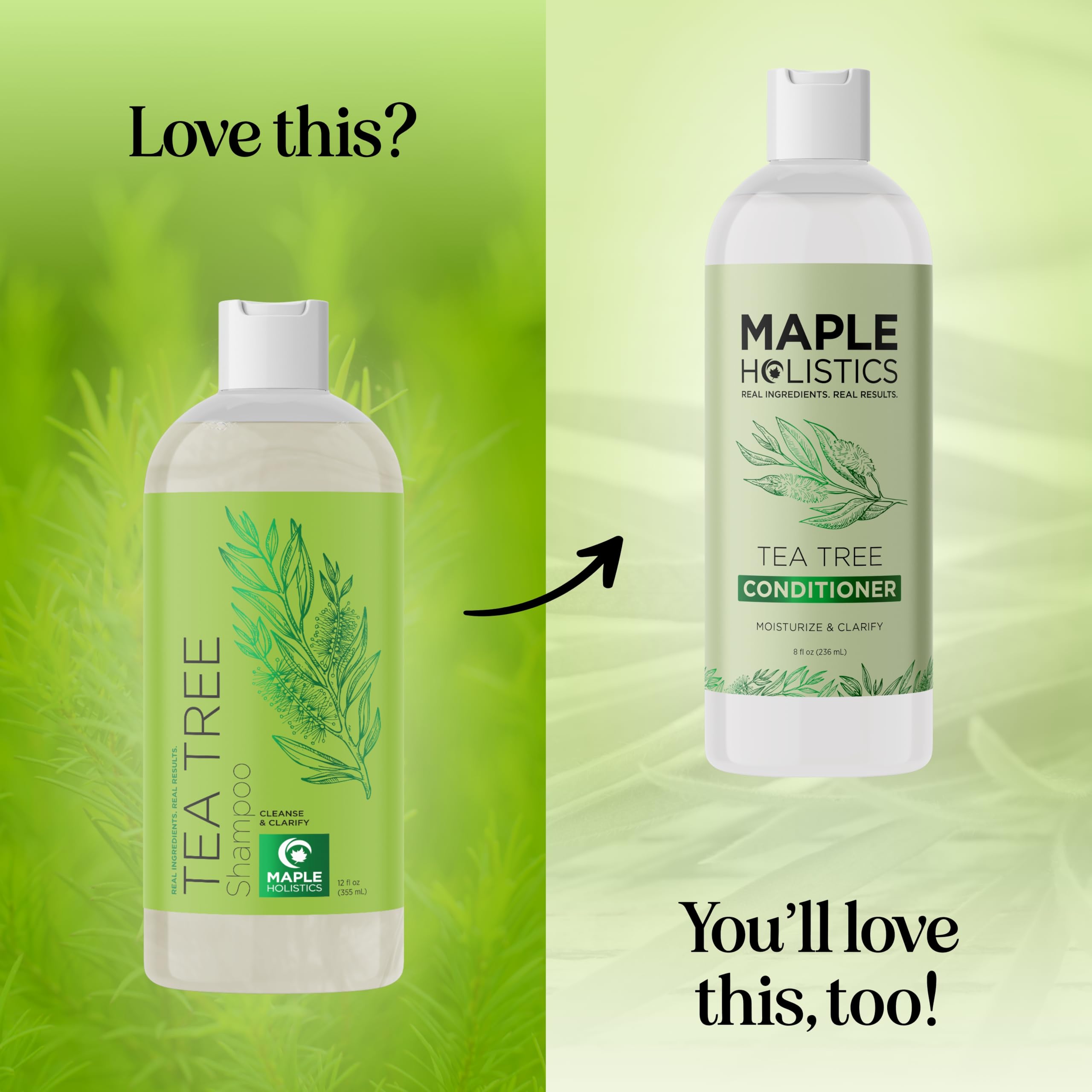Maple Holistics Clarifying Shampoo for Build Up & Oily Hair – Tea Tree & Rosemary
