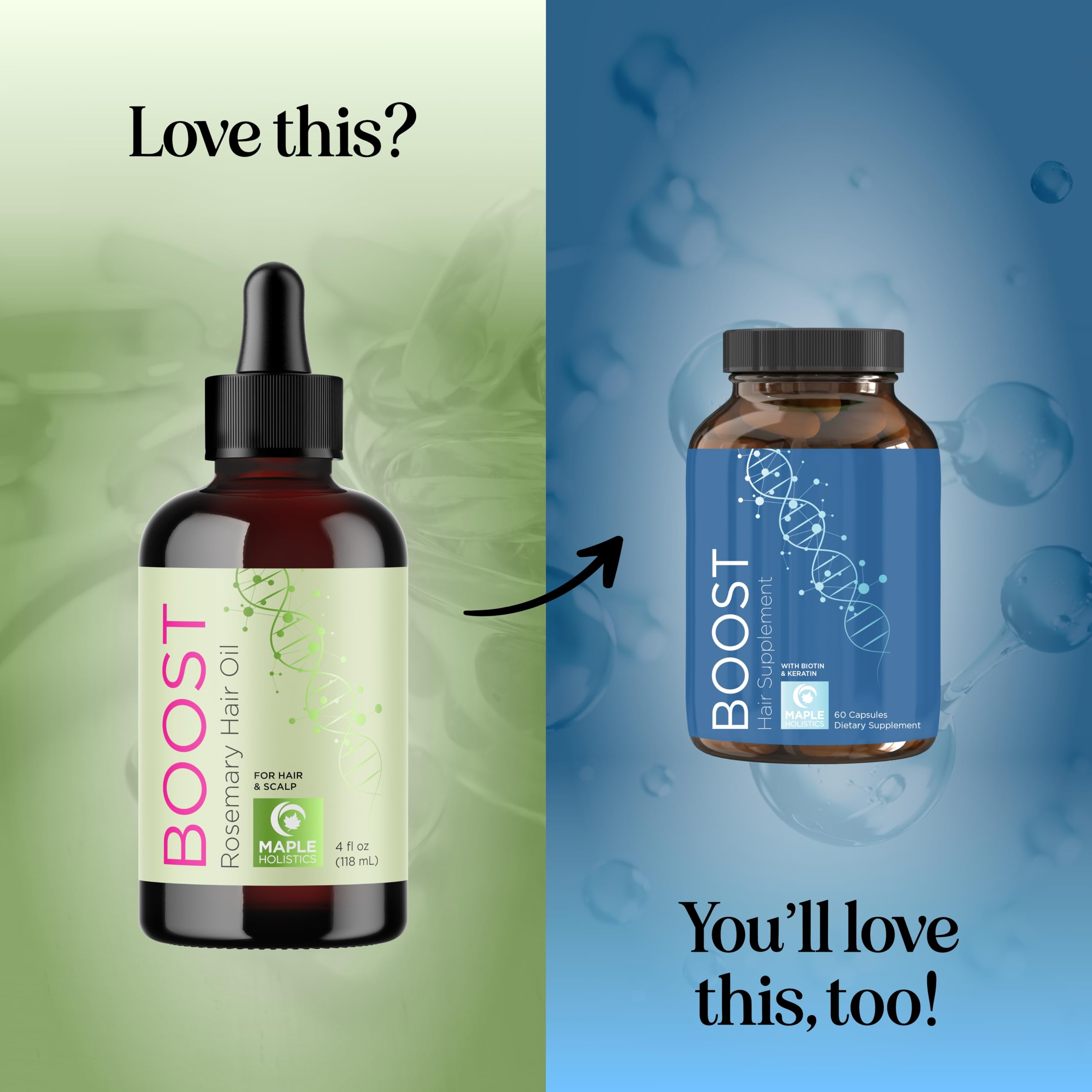 Maple Holistics Volumizing Rosemary Hair Oil Serum – Lightweight Scalp & Hair Moisturizer