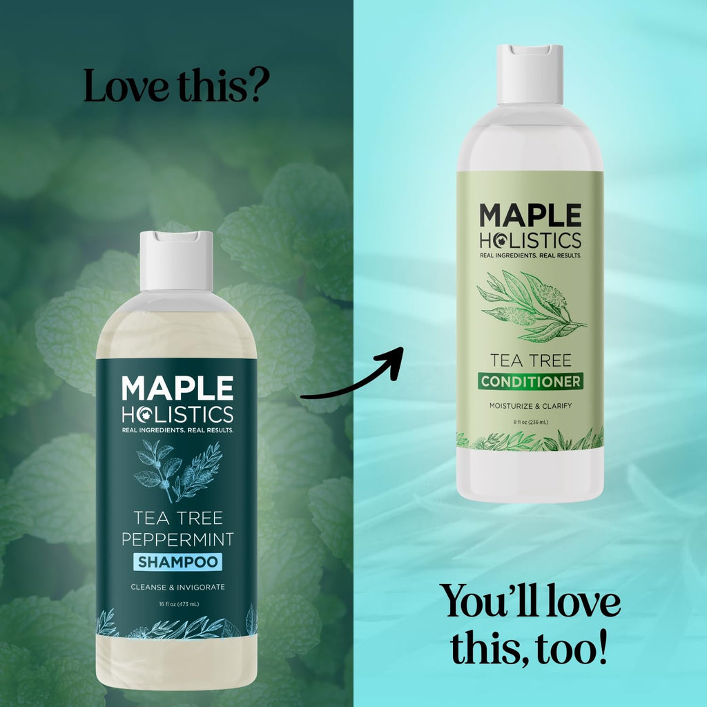 Maple Holistics Rosemary Tea Tree Mint Shampoo – Clarifying, Sulfate-Free (16oz)