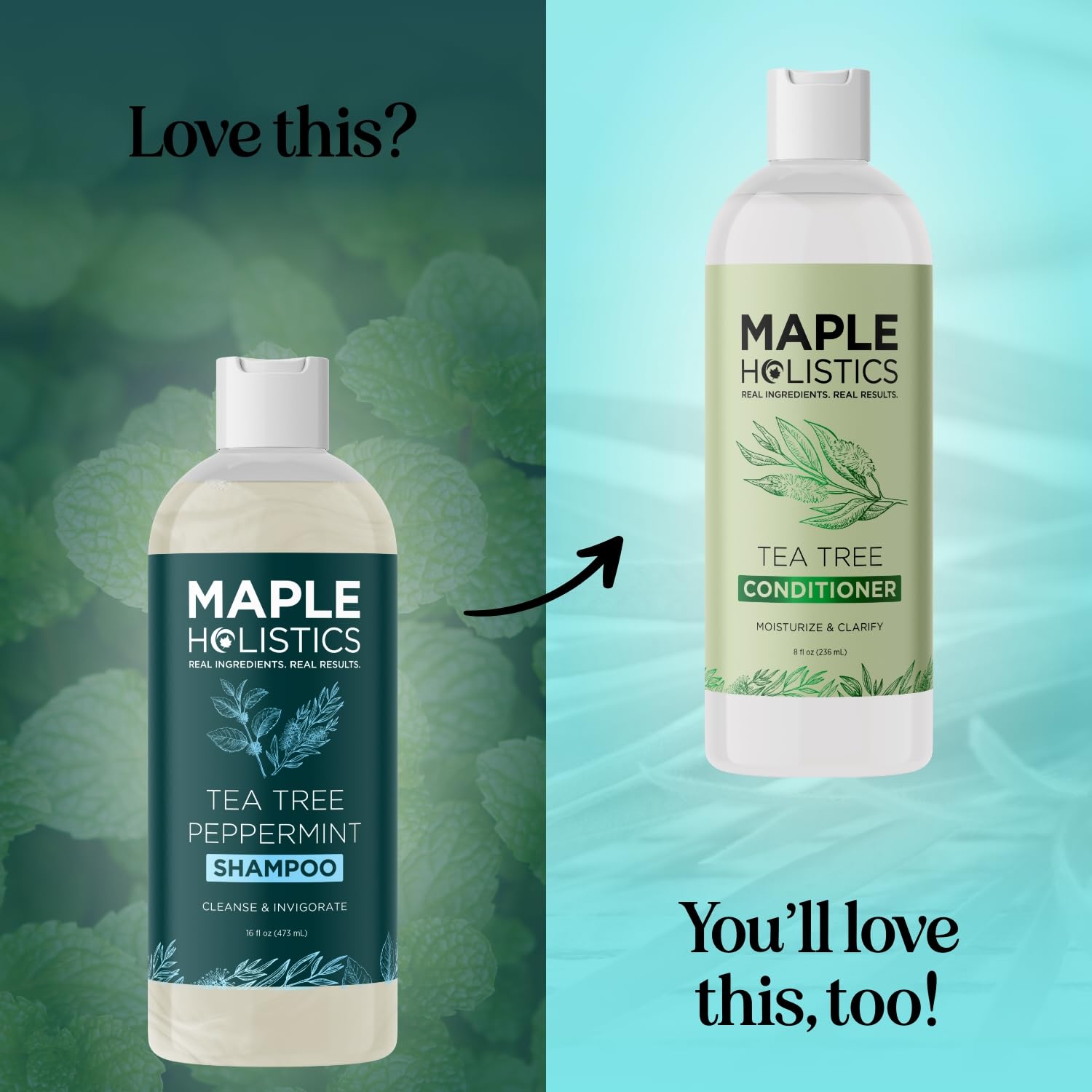 Maple Holistics Rosemary Tea Tree Mint Shampoo – Clarifying, Sulfate-Free (16oz)