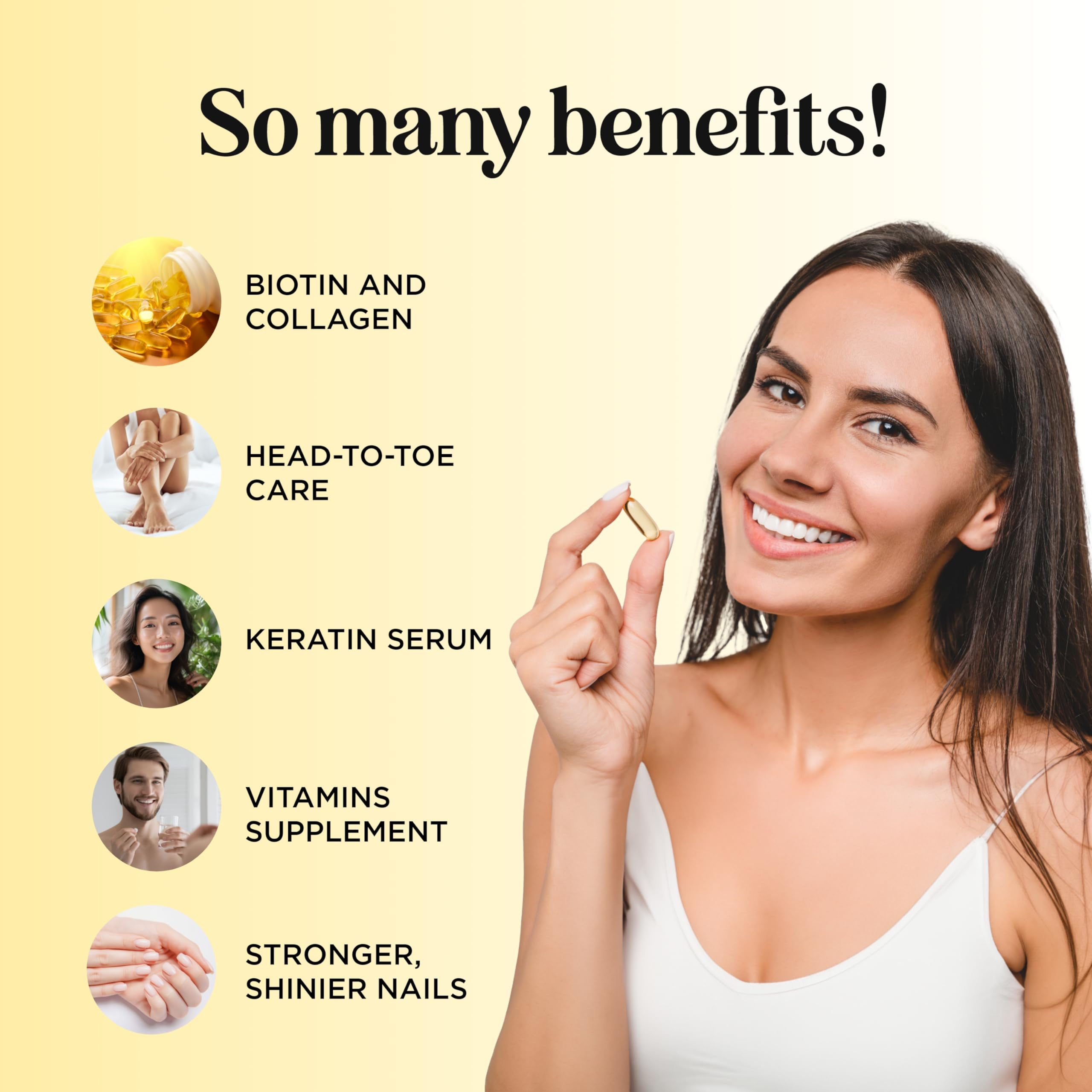 Maple Holistics Biotin & Collagen Hair Growth Supplement for Women & Men (2 Months)