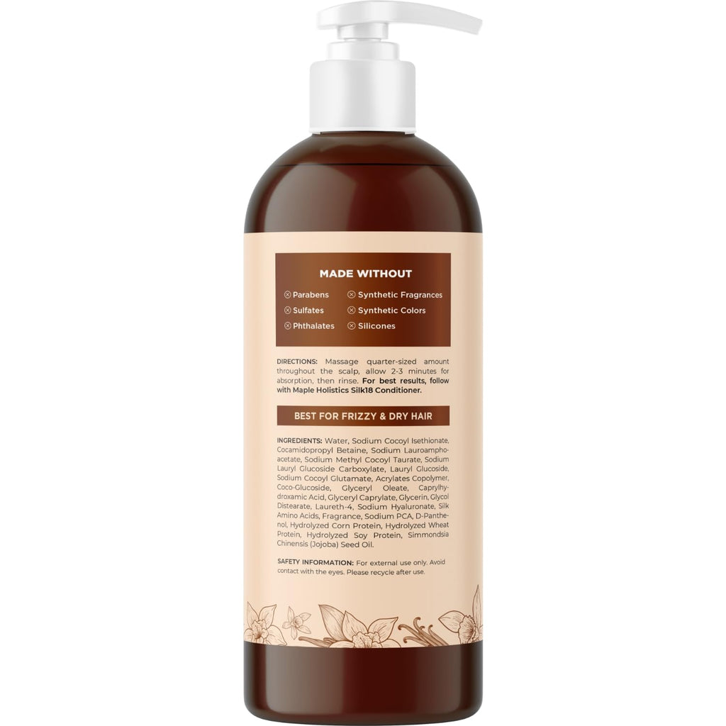 Maple Holistics Silk18 Hydrating Shampoo for Color-Treated Hair – Anti-Frizz & Ultra Moisturizing