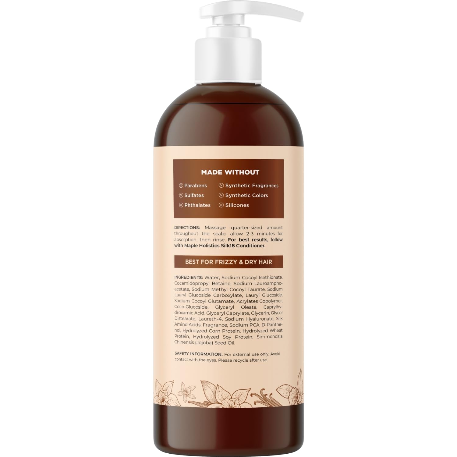 Maple Holistics Silk18 Hydrating Shampoo for Color-Treated Hair – Anti-Frizz & Ultra Moisturizing