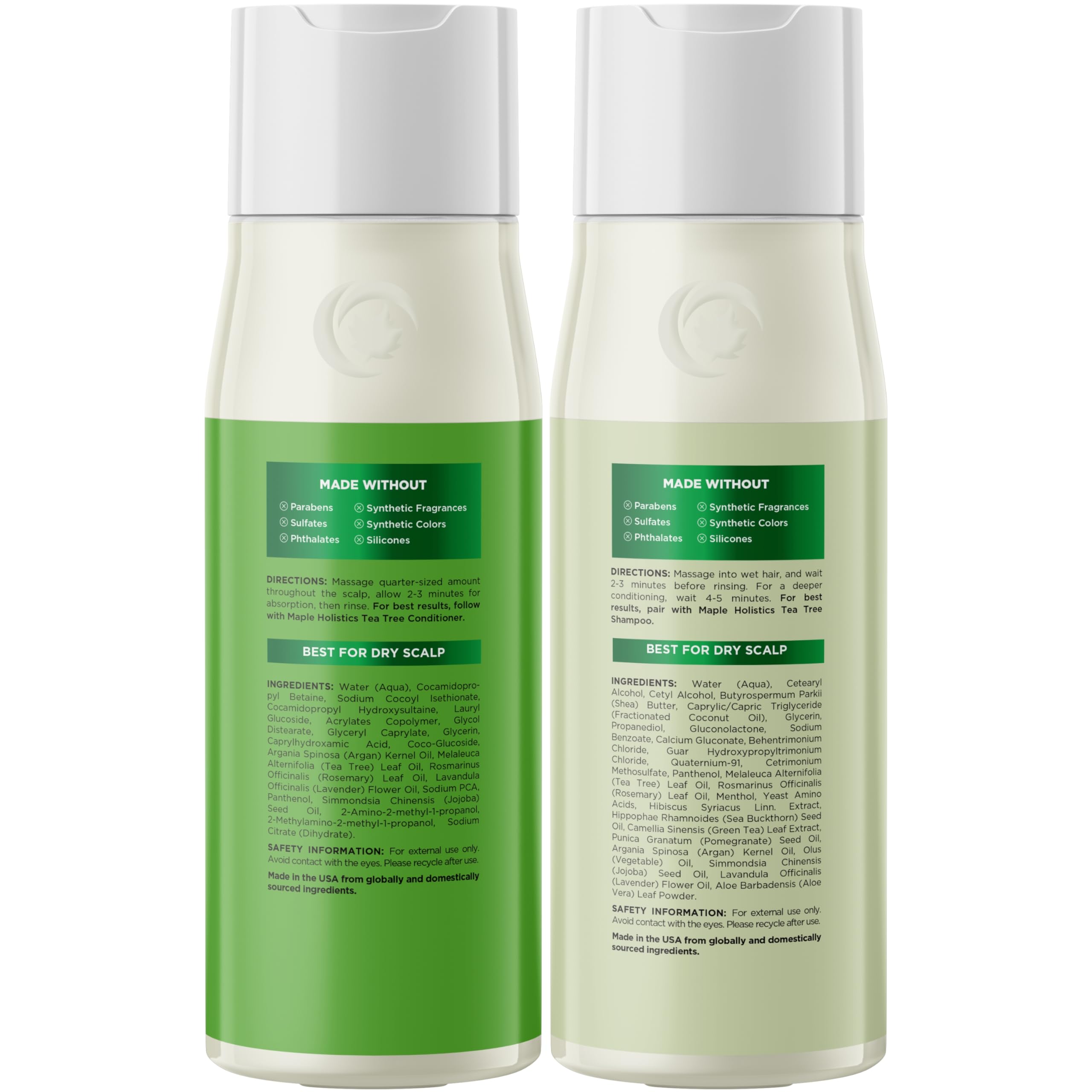 Maple Holistics Tea Tree Shampoo & Conditioner Set — Sulfate Free for Oily Hair & Build-Up