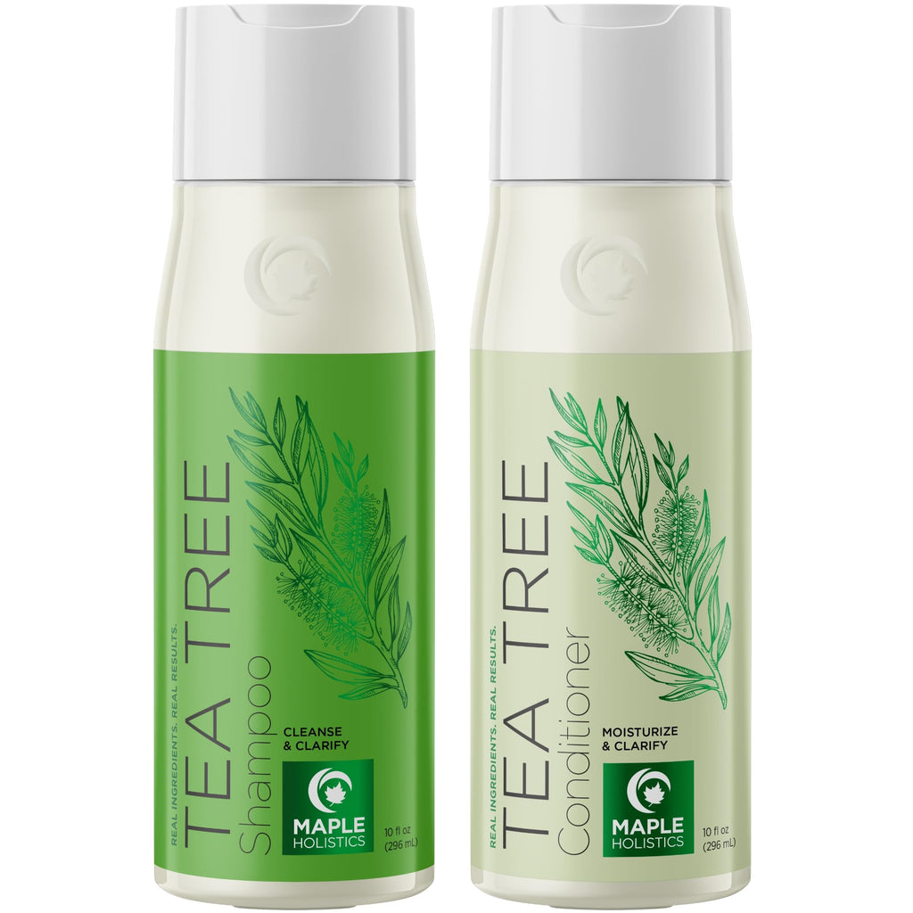 Maple Holistics Tea Tree Shampoo & Conditioner Set — Sulfate Free for Oily Hair & Build-Up