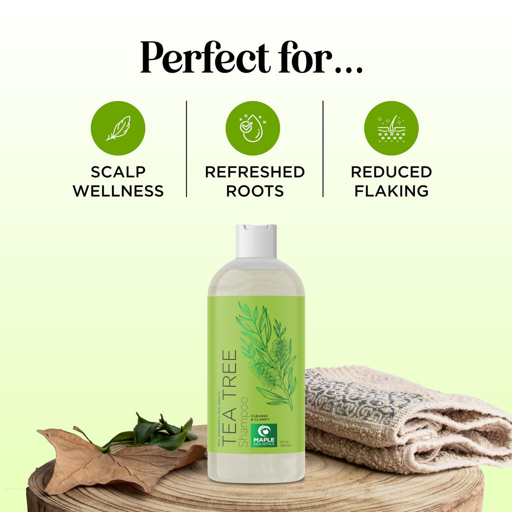 Maple Holistics Clarifying Shampoo for Build Up & Oily Hair – Tea Tree & Rosemary