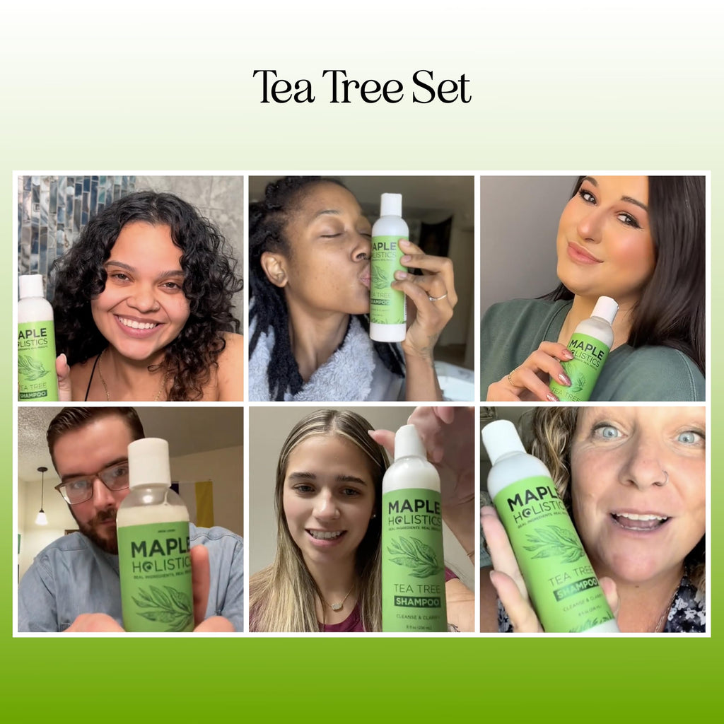 Maple Holistics Tea Tree Shampoo & Conditioner Set — Sulfate-Free Clarifying Care for Oily Hair & Build-Up