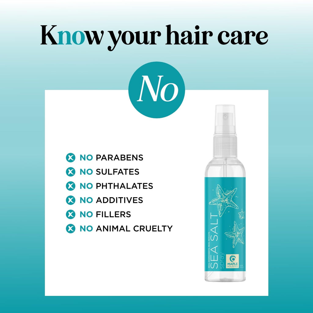 Maple Holistics Volumizing Sea Salt Spray – Beach Waves & Texture Booster
