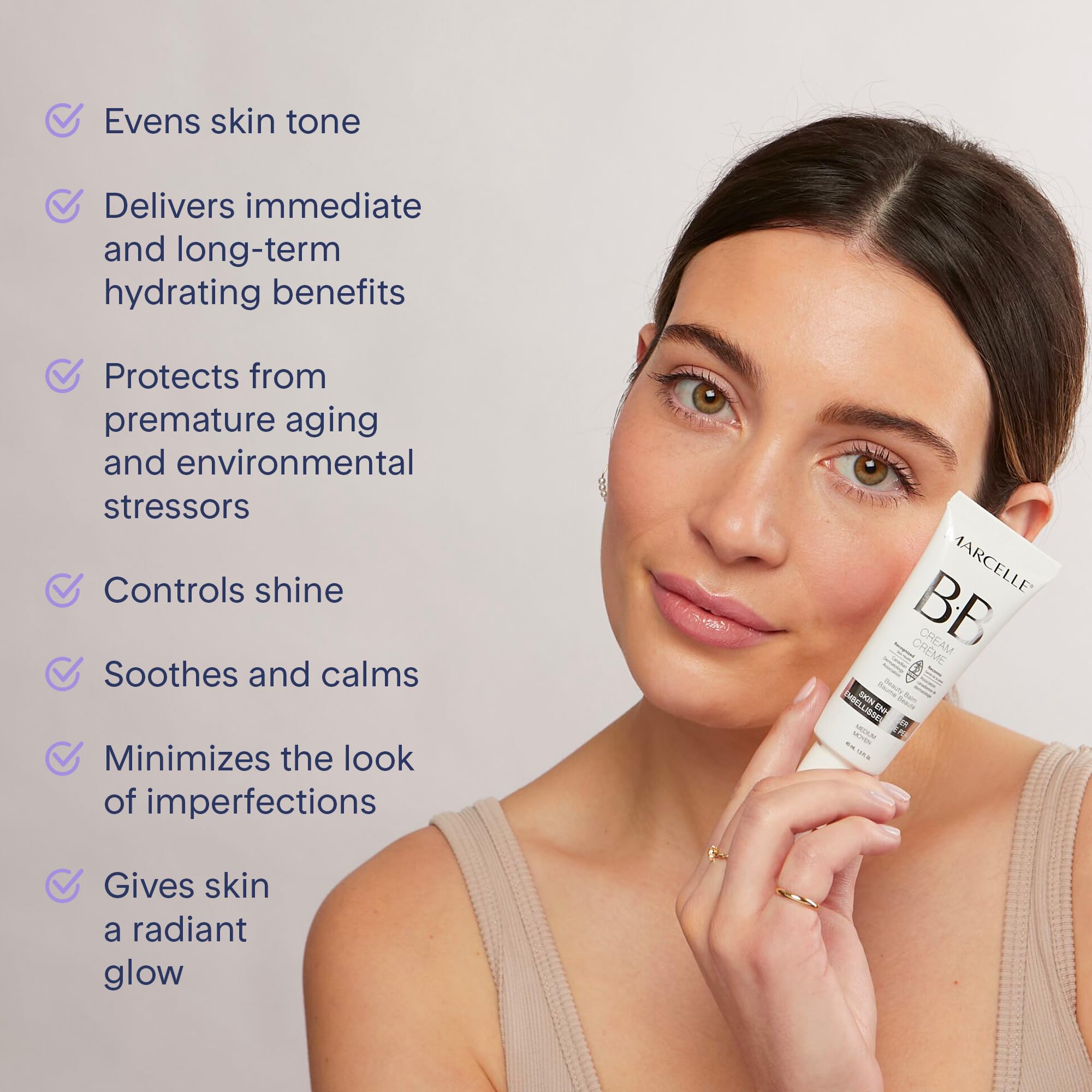 Marcelle BB Cream Beauty Balm – Light to Medium Tinted Moisturizer, 45 mL