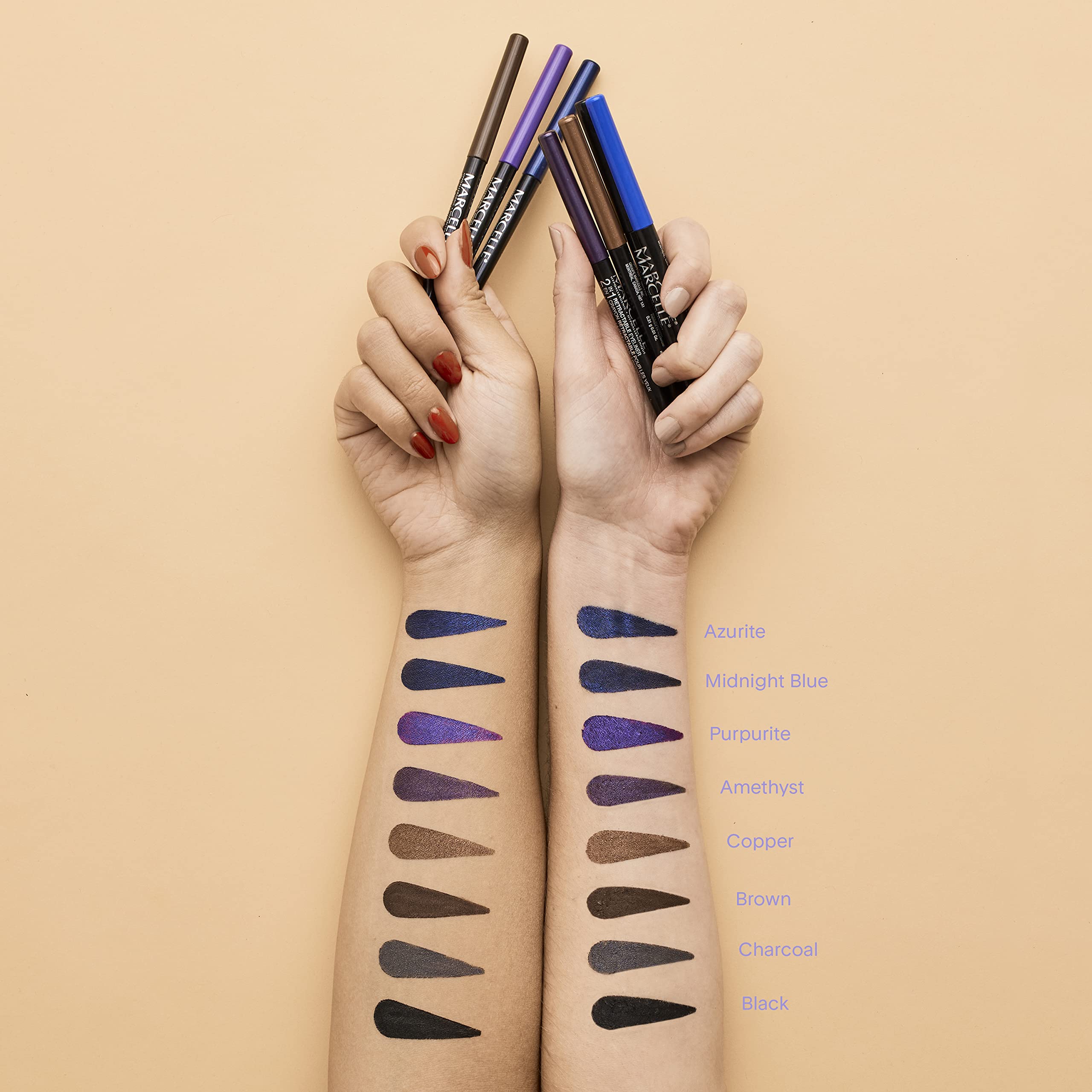 Marcelle 2-in-1 Retractable Eyeliner – Brown, Waterproof, 12h Wear, Hypoallergenic & Cruelty-Free