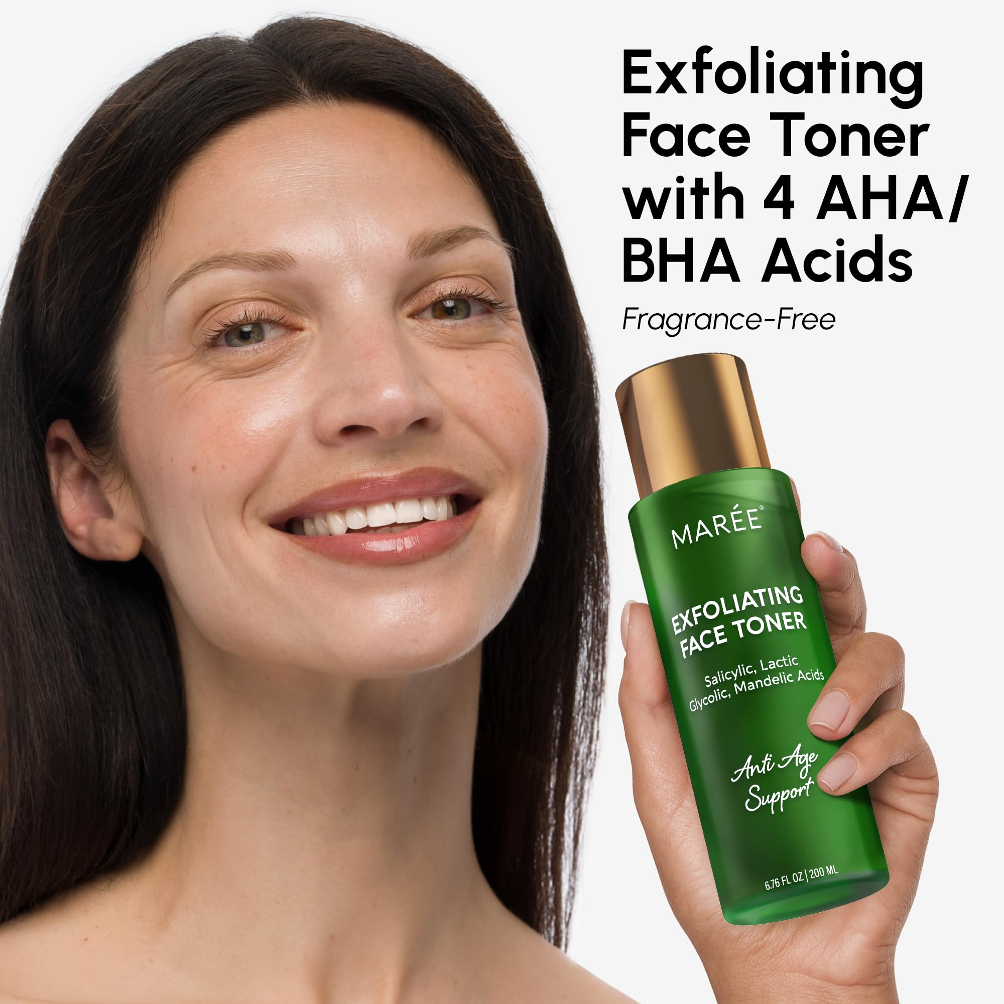 MAREE Exfoliating Toner with Salicylic Acid – AHA BHA Face Exfoliant & Pore Cleaner