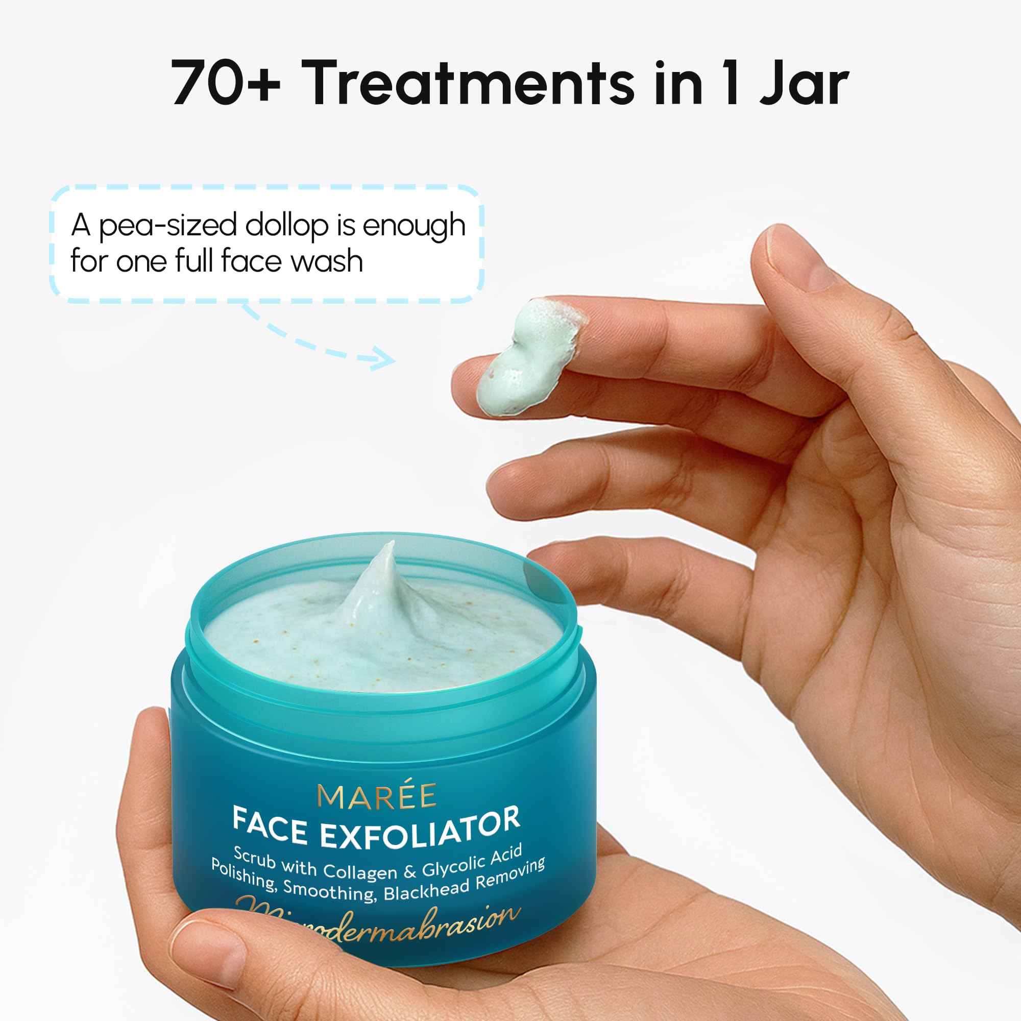 MAREE Face Exfoliator - Gentle Microdermabrasion Scrub with Collagen & Glycolic