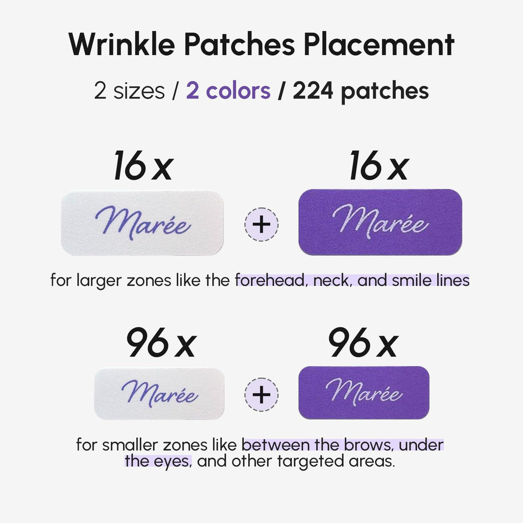MAREE Face Lift Tape Wrinkle Patches – Overnight Patches for Eyes, Forehead & Neck | 224 Pcs