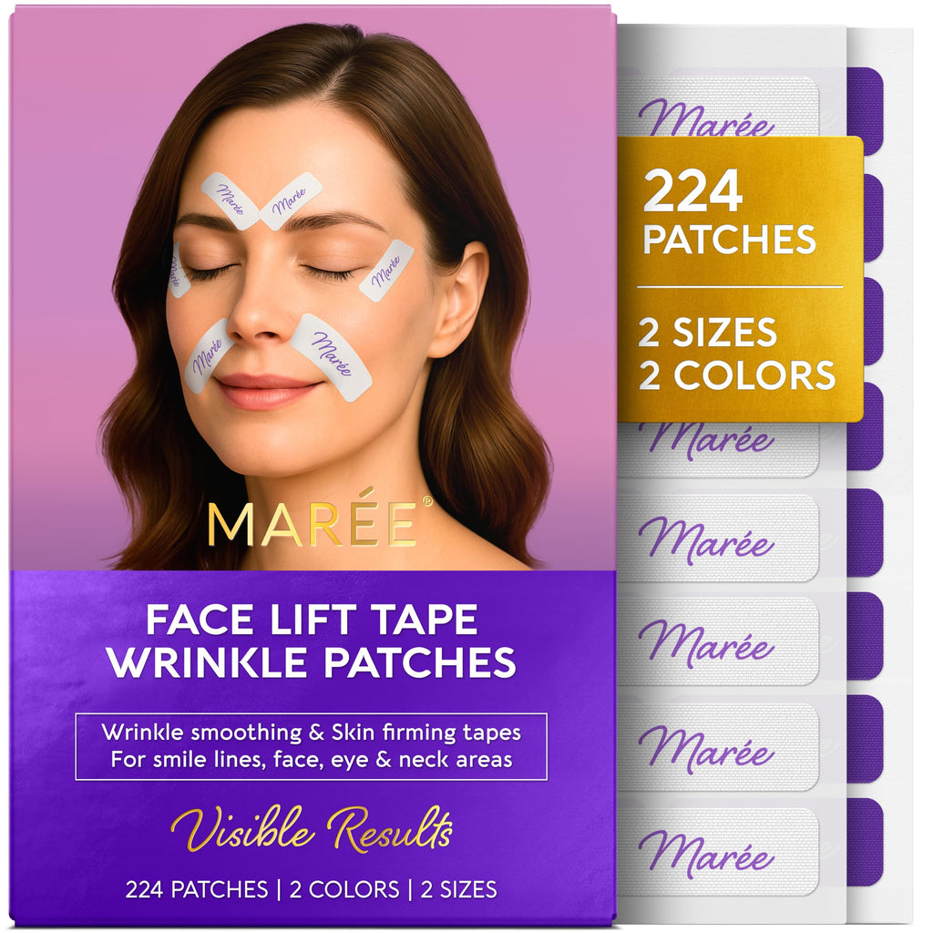 MAREE Face Lift Tape Wrinkle Patches – Overnight Patches for Eyes, Forehead & Neck | 224 Pcs