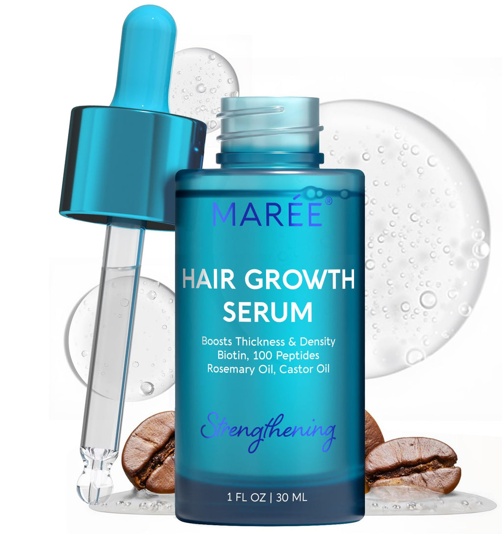 MAREE Hair Growth Serum – Caffeine Peptides, Castor & Rosemary Oil for Hair Growth