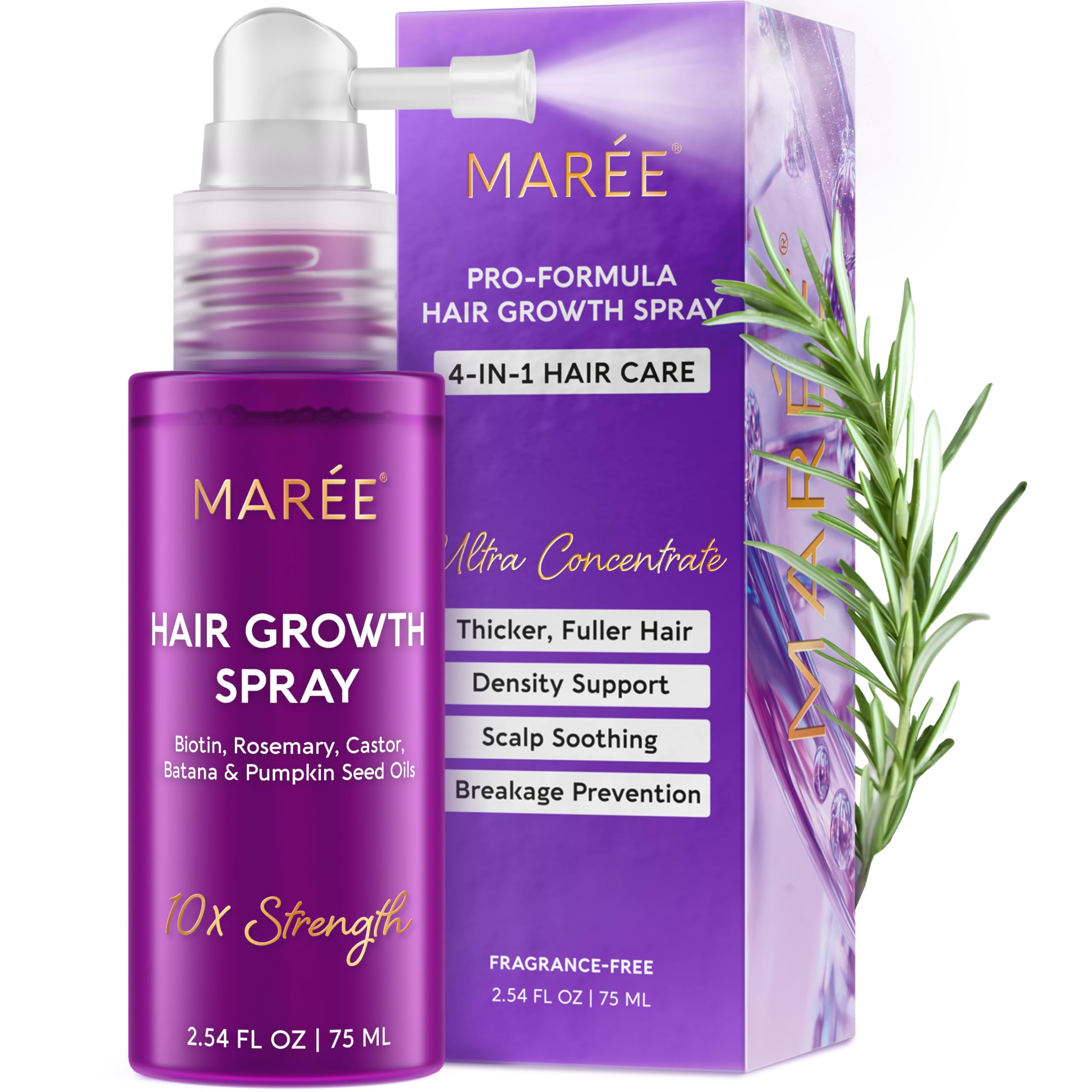 MAREE Hair Growth Spray – Caffeine, Rosemary & Castor Oil for Fuller-Looking Hair