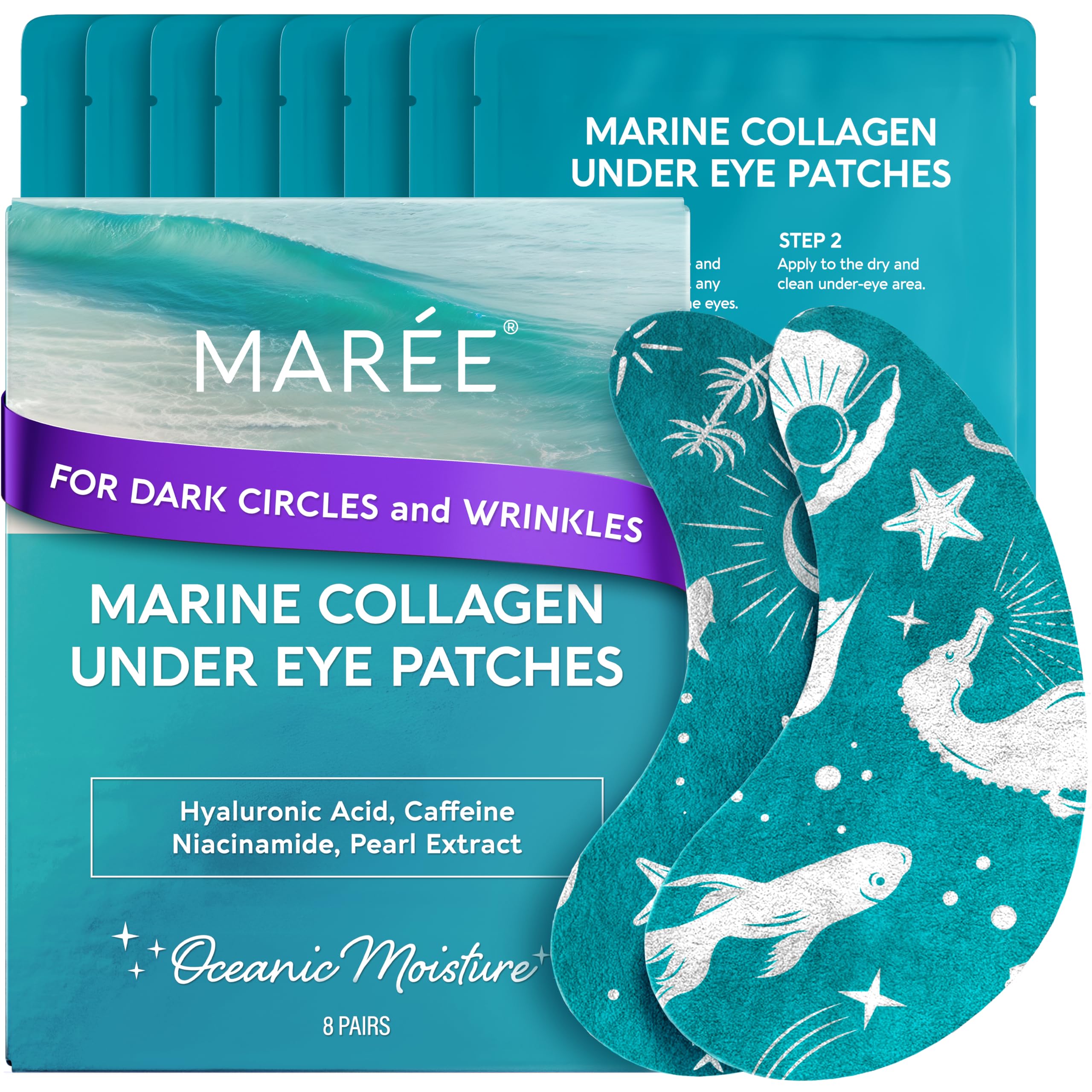 MAREE Hydrating Under Eye Patches – Caffeine, Collagen & Niacinamide for Puffiness and Brightness